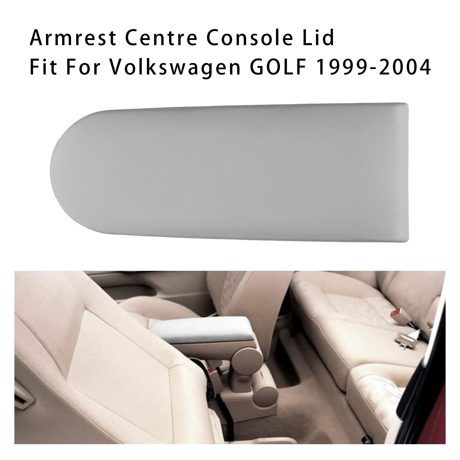 Gray Leather Armrest Centre Console Lid For VW MK4 Jetta Bora Golf 18D867173