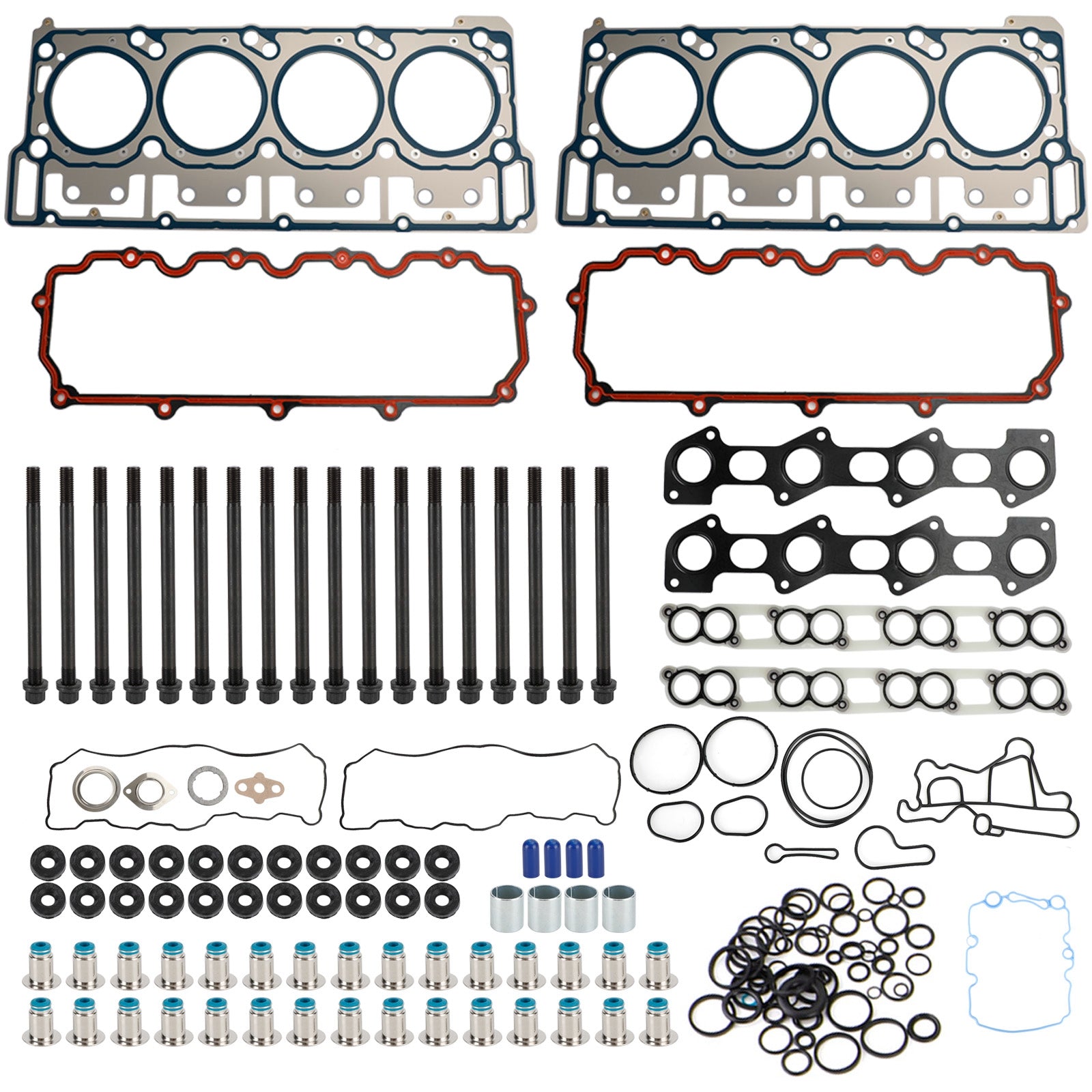 Kit de perno de culata de 18 mm y junta de culata para Ford 6.0L V8 Diesel 2003-2007