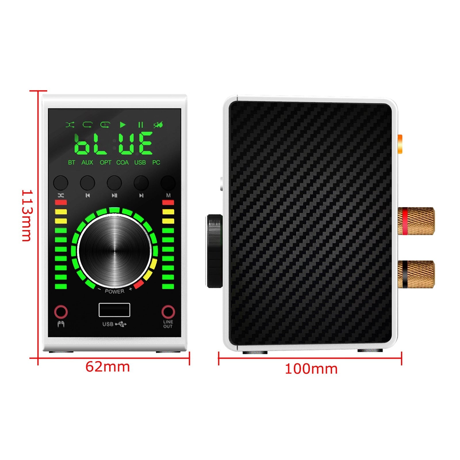 Mini Amplifier Digital HiFi Audio Bluetooth 5.0 Class D Amplifier 68W*2 Home Car