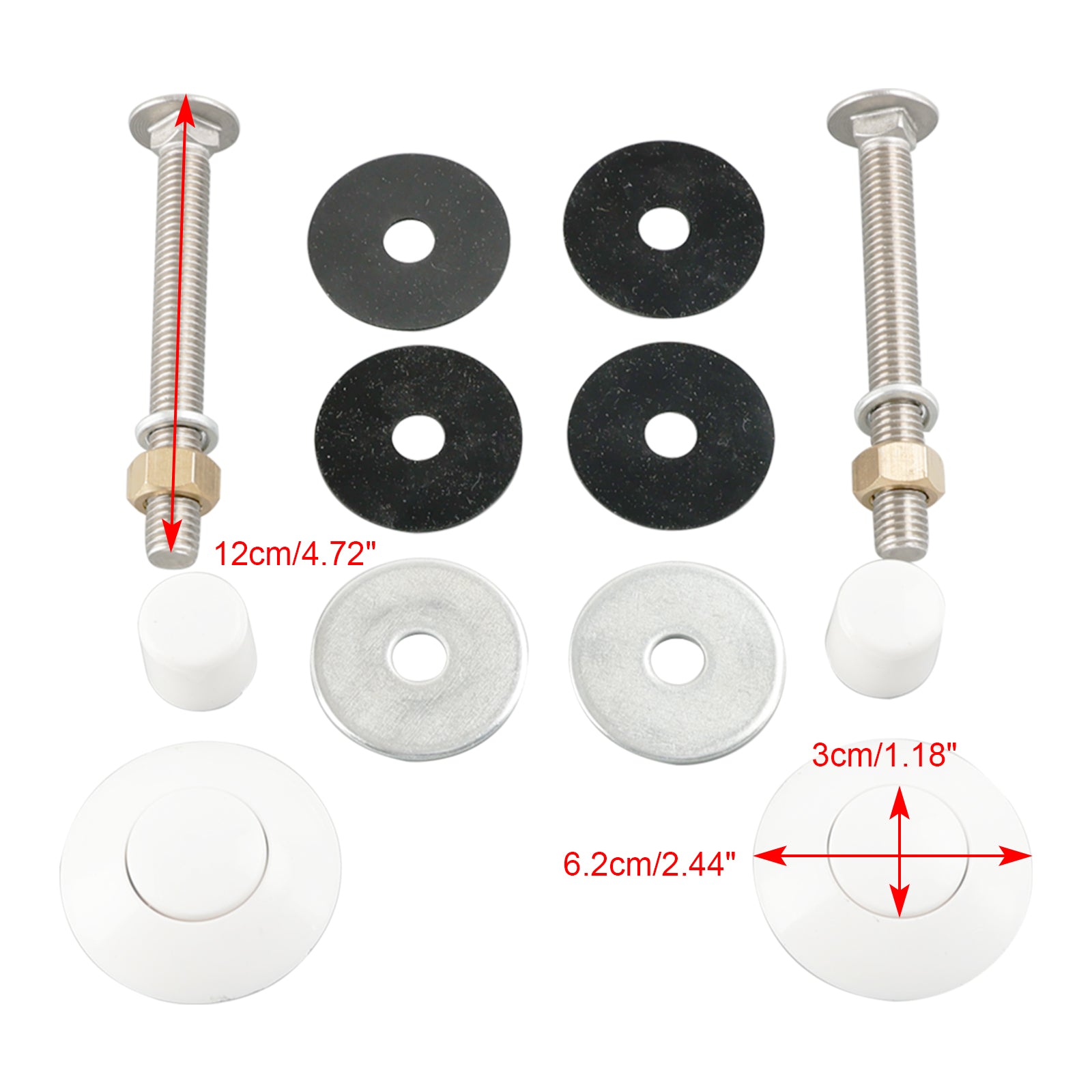 White Diving Board Mount kit 67-209-909-SS 5-1/2"Bolts 1-1/4&2"f/w