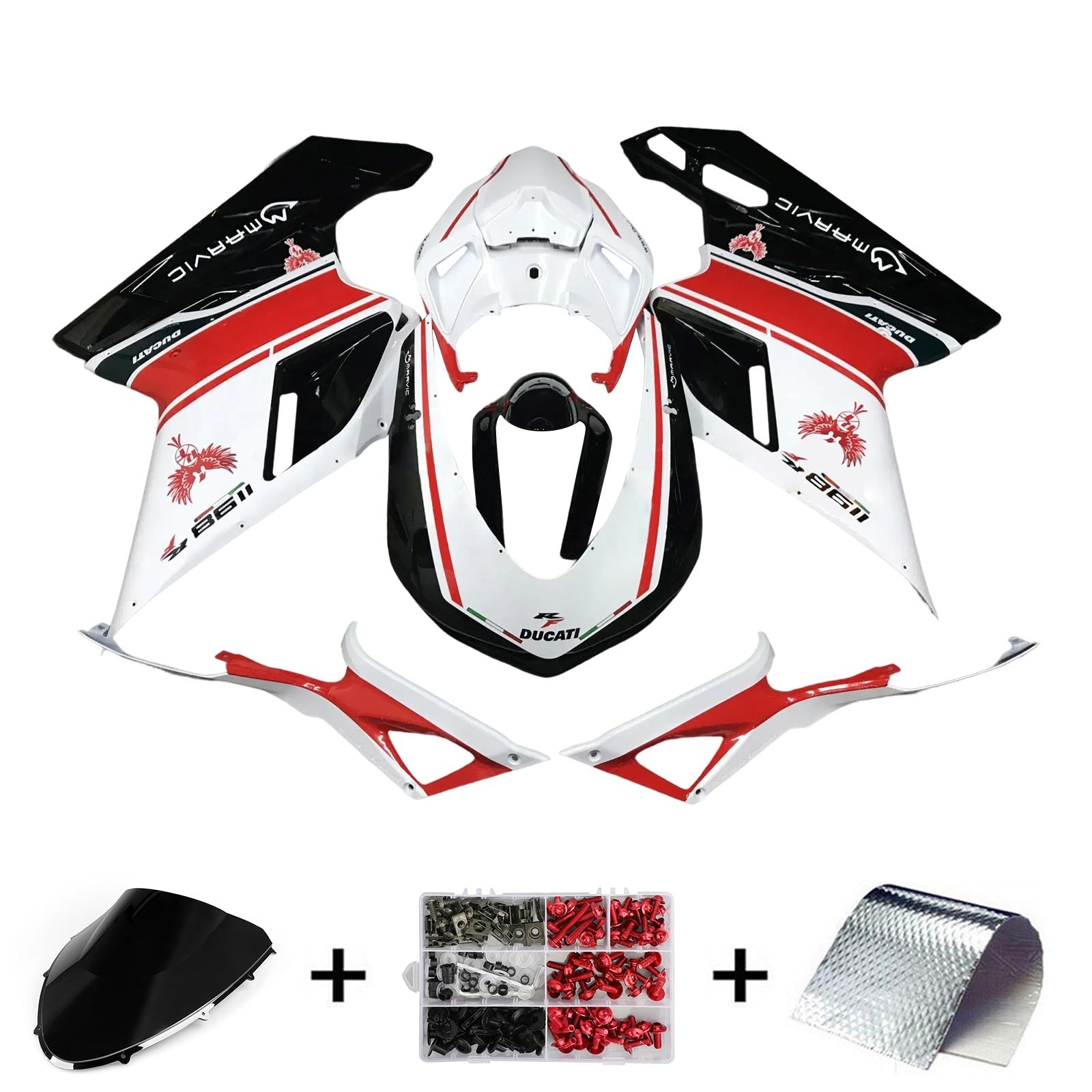 Ducati 1098 1198 848 2007-2011 Fairing Kit Bodywork ABS