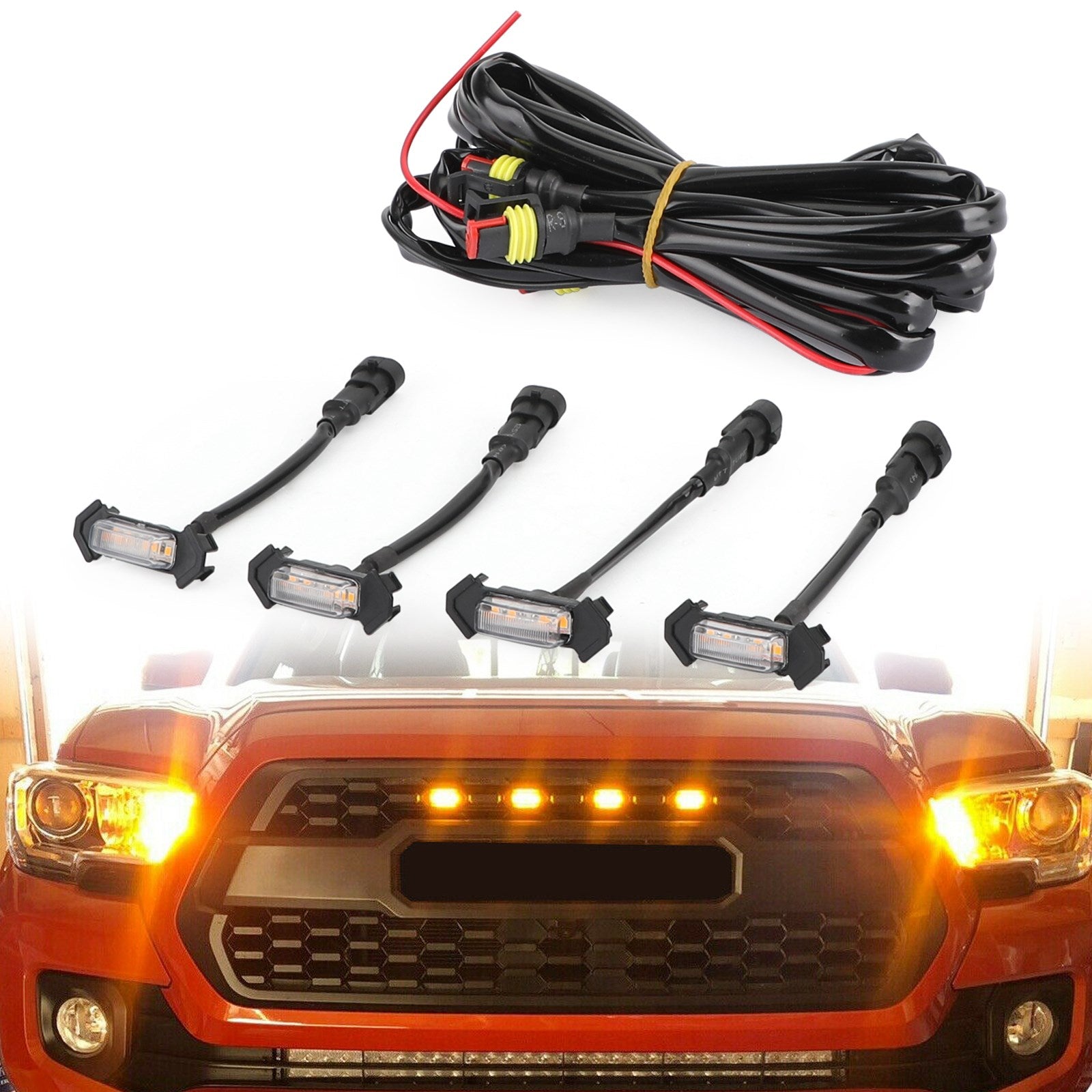 4PCS/Set LED Lights Fit Front Bumper Grille Tacoma 2016-2020 PT228-35170 Clear Generic