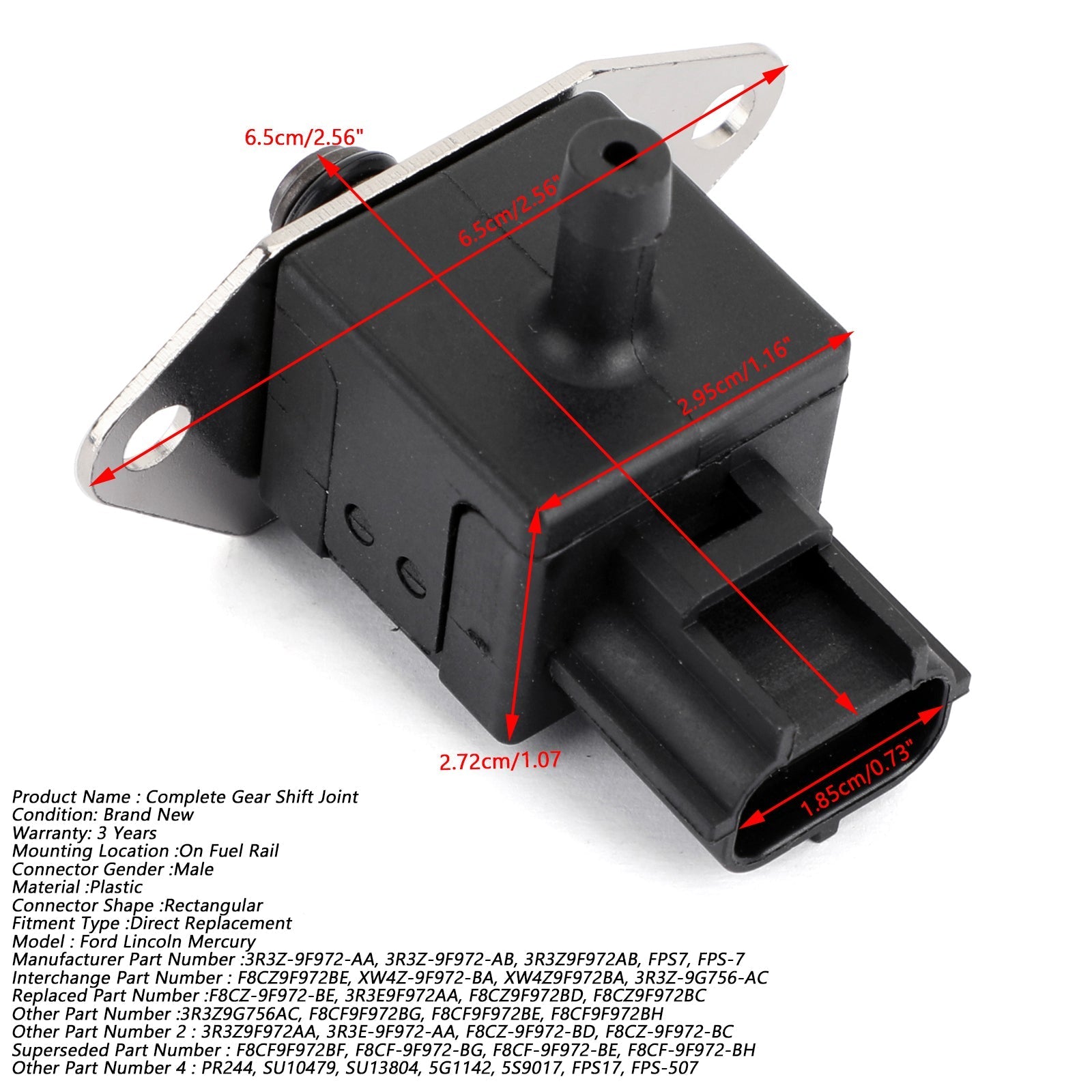 Fuel Injection Pressure Regulator Sensor For 98-07 Ford Lincoln Mercury FPS7 SU10479 PR244 Generic