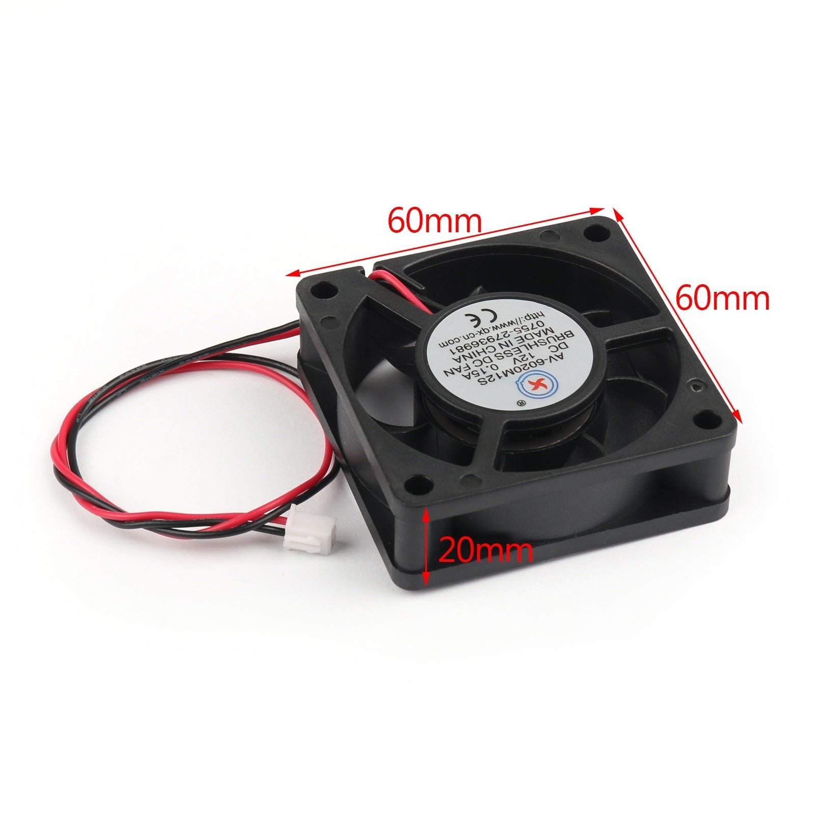 4Pcs DC Brushless Cooling PC Computer Fan 12V 6020s 60x60x20mm 0.15A 2 Pin Wire