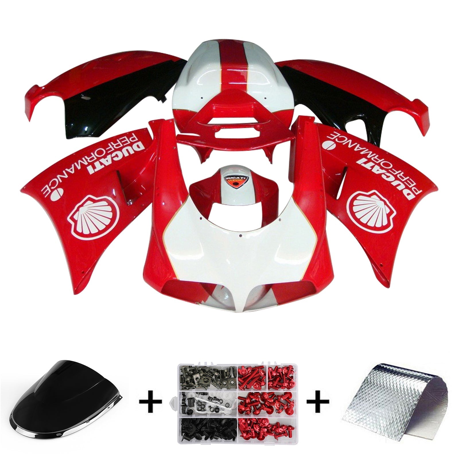 Amotopart Ducati 996 748 1996-2002 Fairing Kit Bodywork ABS