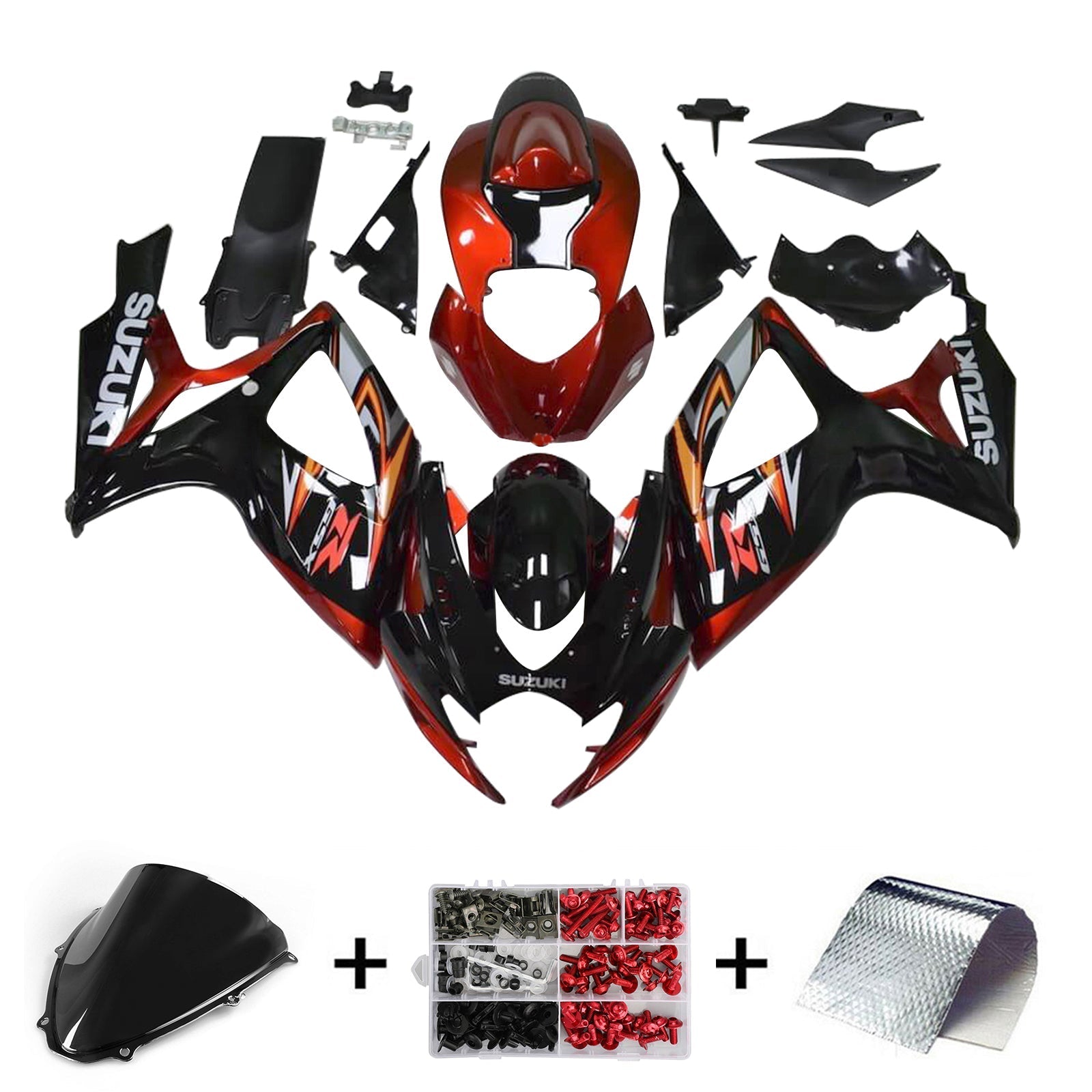 Amotopart Suzuki GSXR 600/750 2006-2007 K6 Fairing Kit Bodywork Plastic ABS