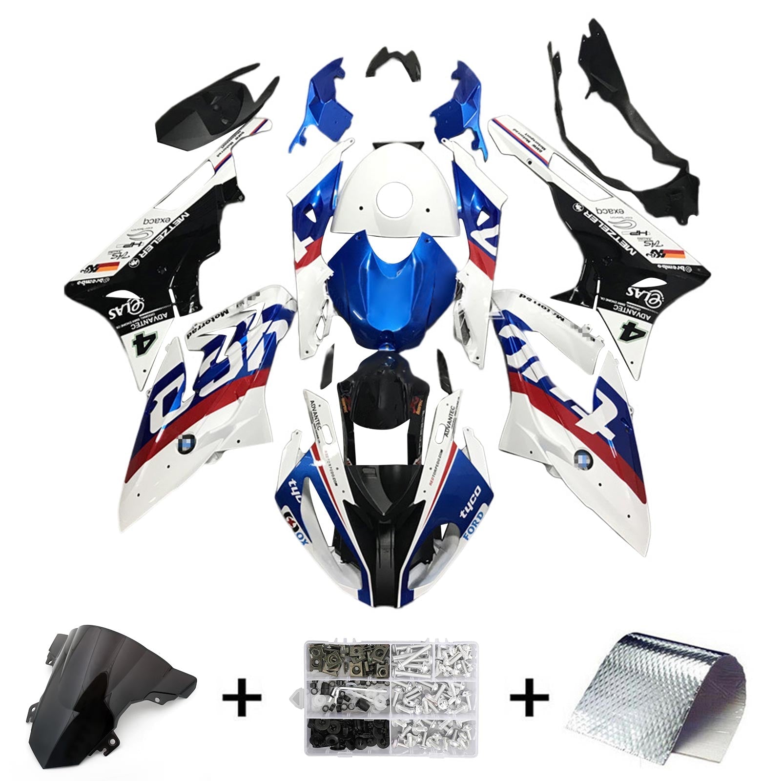 Amotopart BMW S1000RR 2015-2016 Fairing Kit Bodywork Plastic ABS