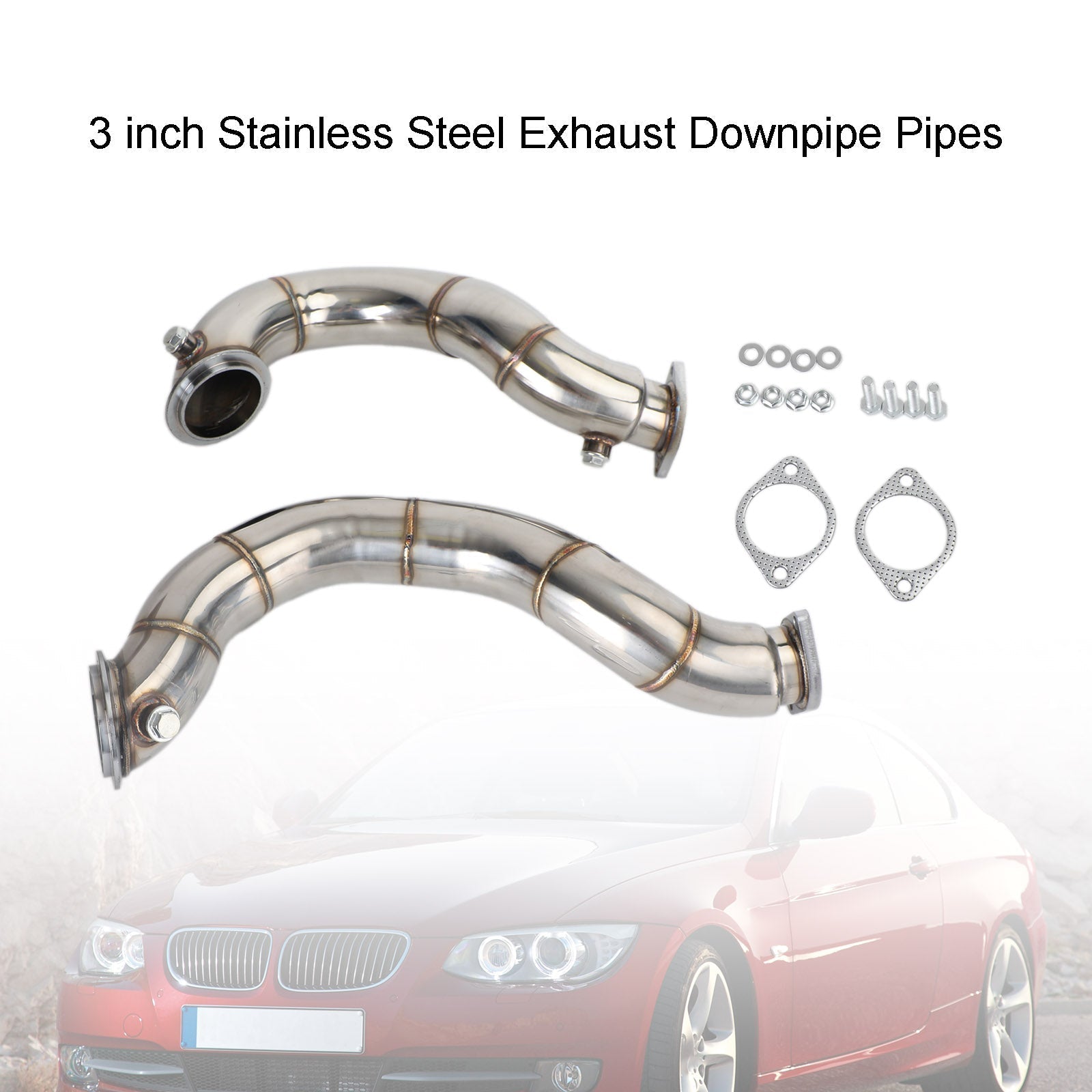 BMW N54 2007-2011 335i E90 E92 3 inch Stainless Steel Exhaust Downpipe Pipes compatible for Generic