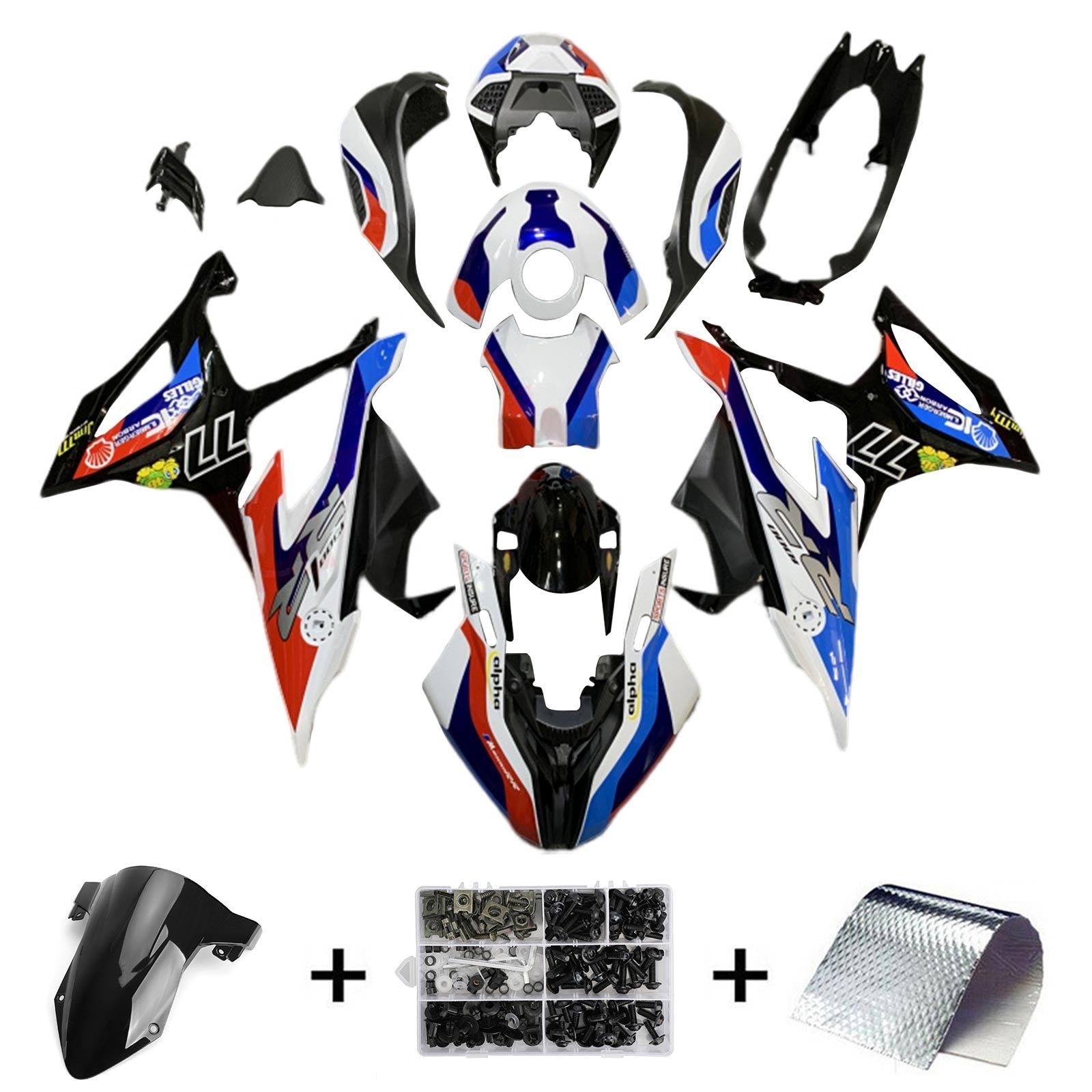 Amotopart BMW M1000RR S1000RR 2019-2022 Kit Carenado Carrocería Plástico ABS