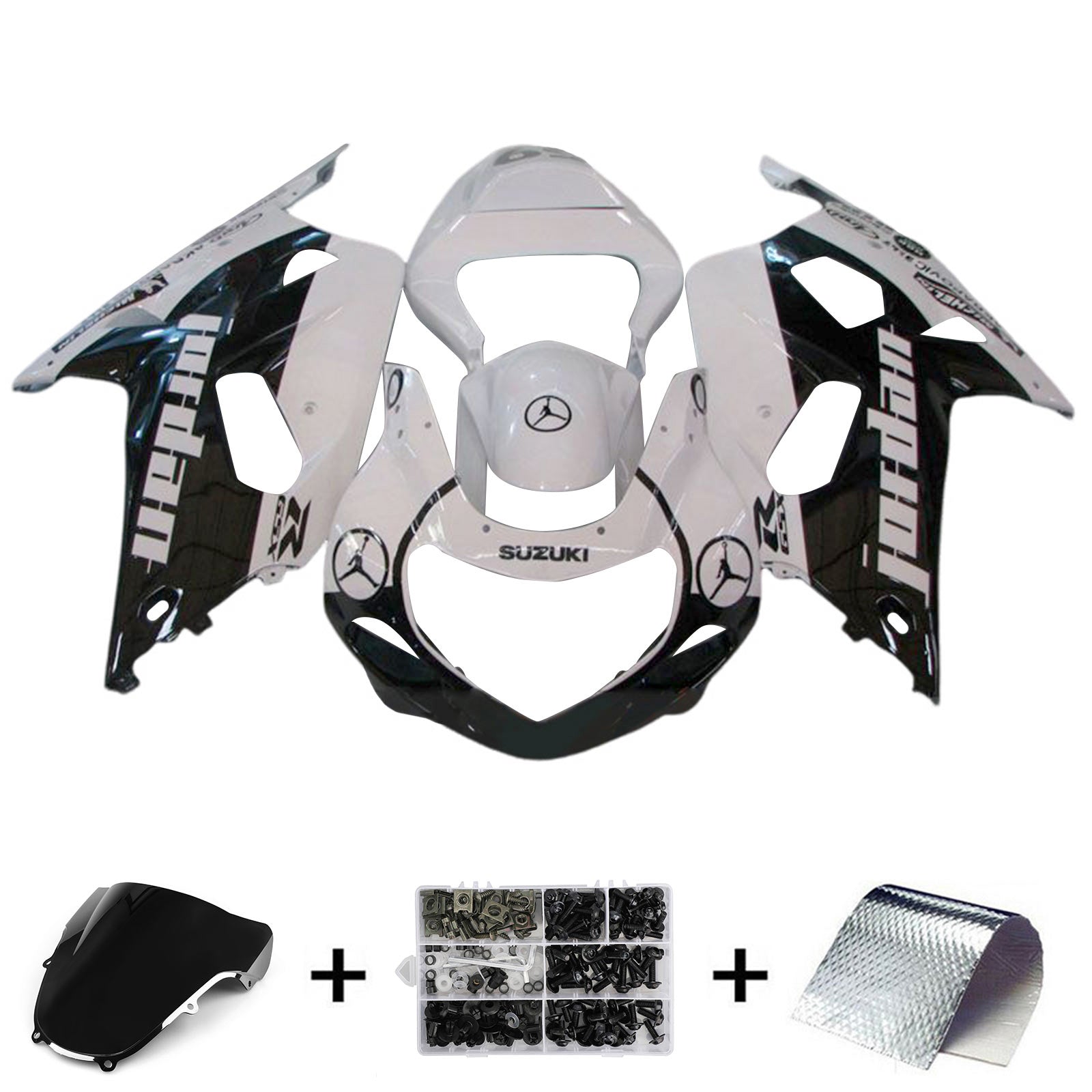 Amotopart Suzuki GSXR1000 2000-2002 K1 K2 Fairing Kit Bodywork Plastic ABS