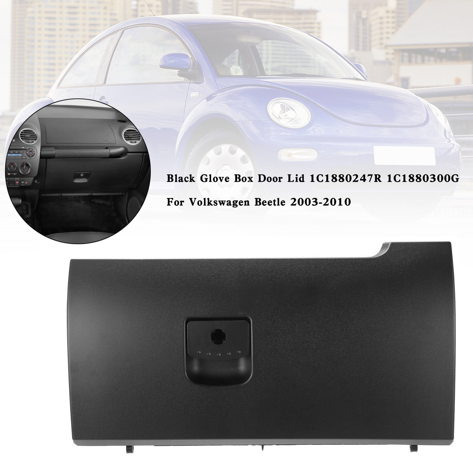 Volkswagen Beetle 2003-2010 Tapa de puerta de guantera negra 1C1880247R 1C1880300G