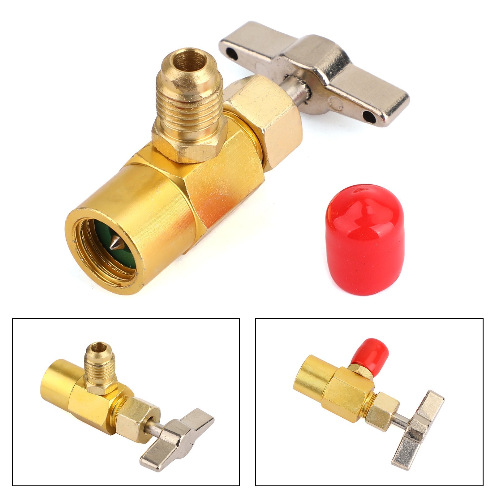 R134a Refrigerant AC Can Bottle Tap 1/2ACME Thread Alloy Adapter Opener Valve