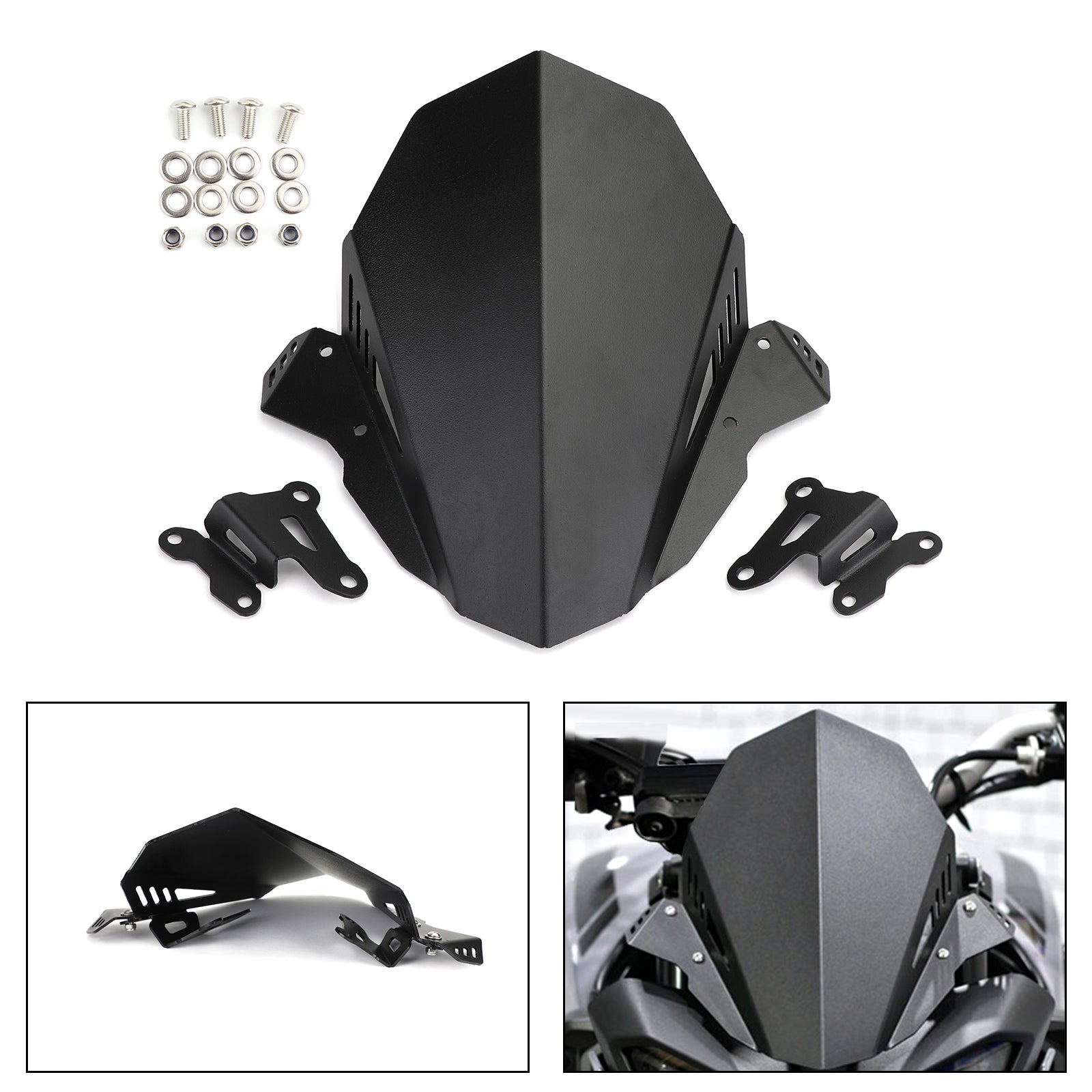 Windscreen Windshield Shield Protector Black For YAMAHA FZ 09 MT 09 2017-2020 Generic