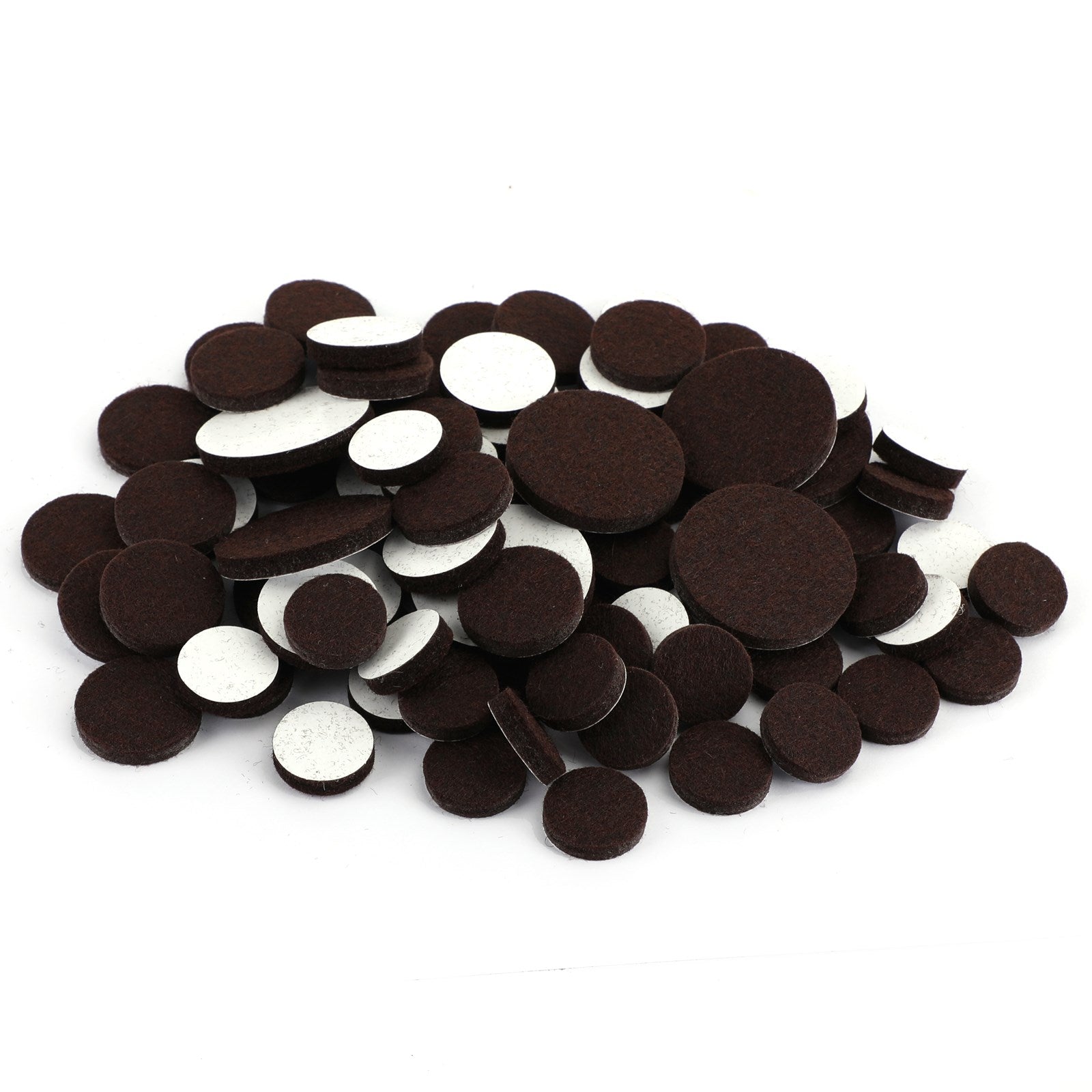 80 Piece Self-Stick Furniture Felt Pads for Hard Surfaces Brown