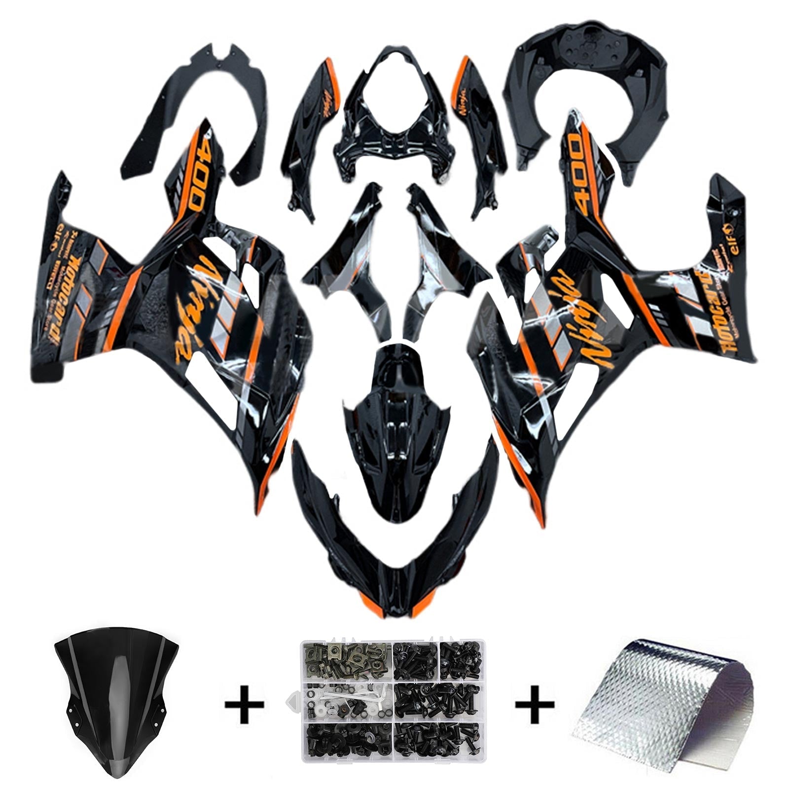 Amotopart Kawasaki EX400 Ninja400 2018-2024 Fairing Kit Bodywork Plastic ABS