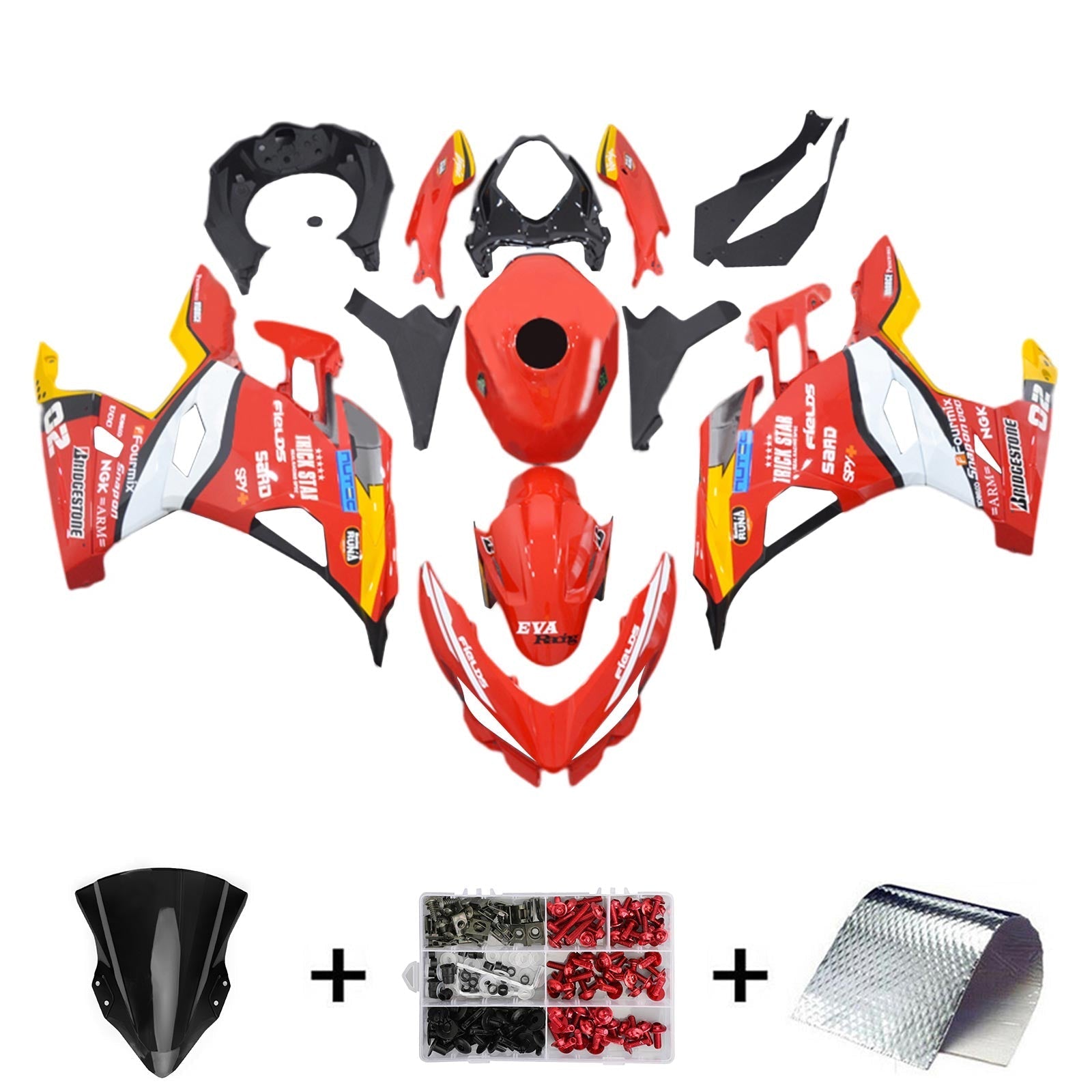 Amotopart Kawasaki EX400 Ninja400 2018-2024 Fairing Kit Bodywork Plastic ABS