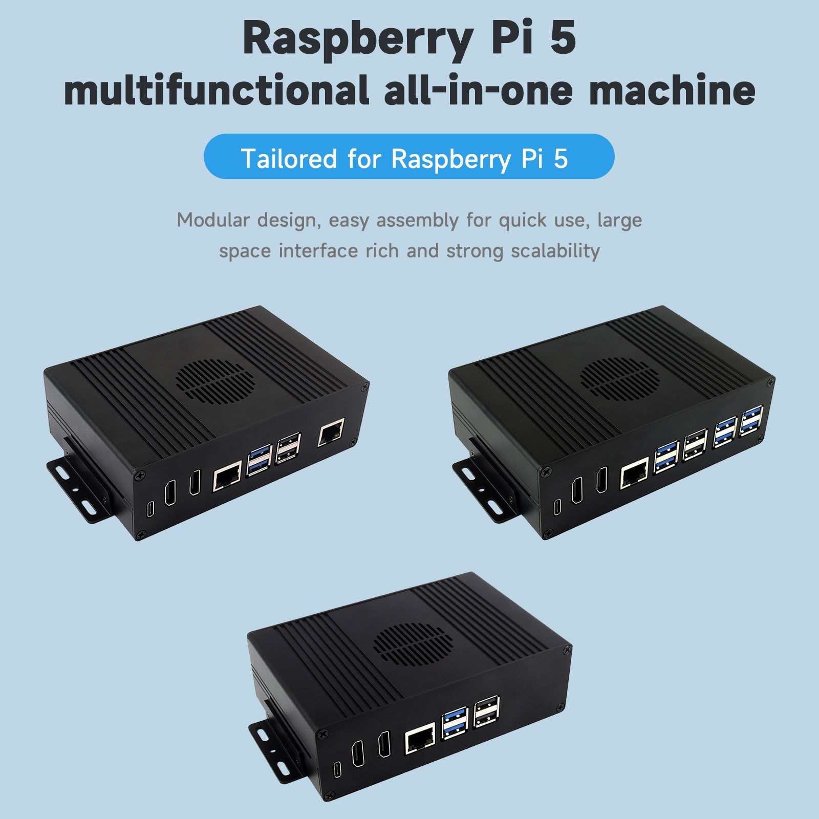 Raspberry Pi 5 Multi-Function Extension All-in-One PCIE Dual HDMI Dual 4K Output