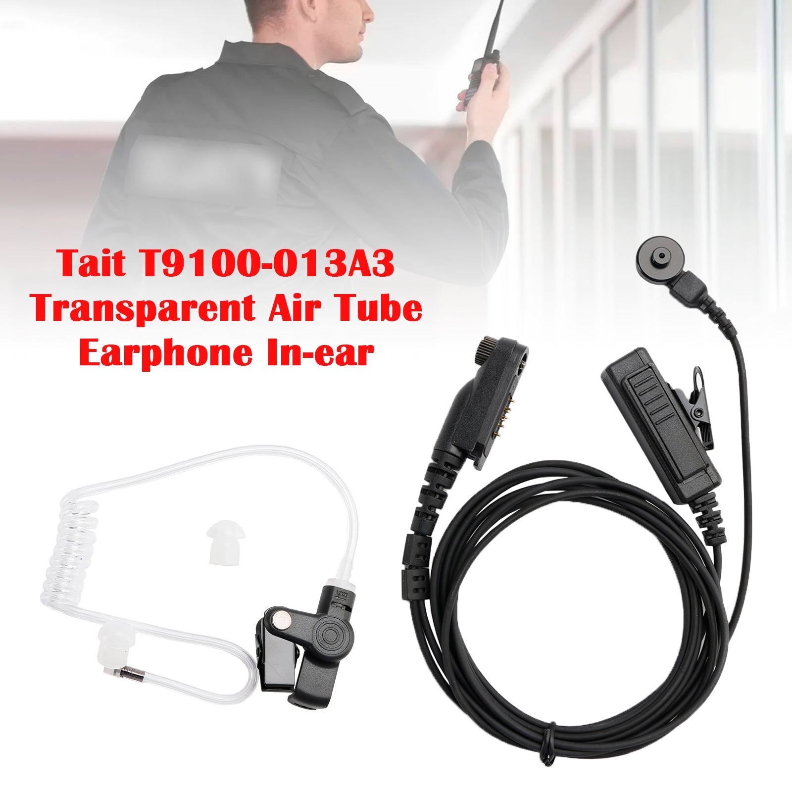 T9100-013A3 Acoustic Air Tube Headset PTT for Tait TP9100 TP9400 TP9500 TP9600