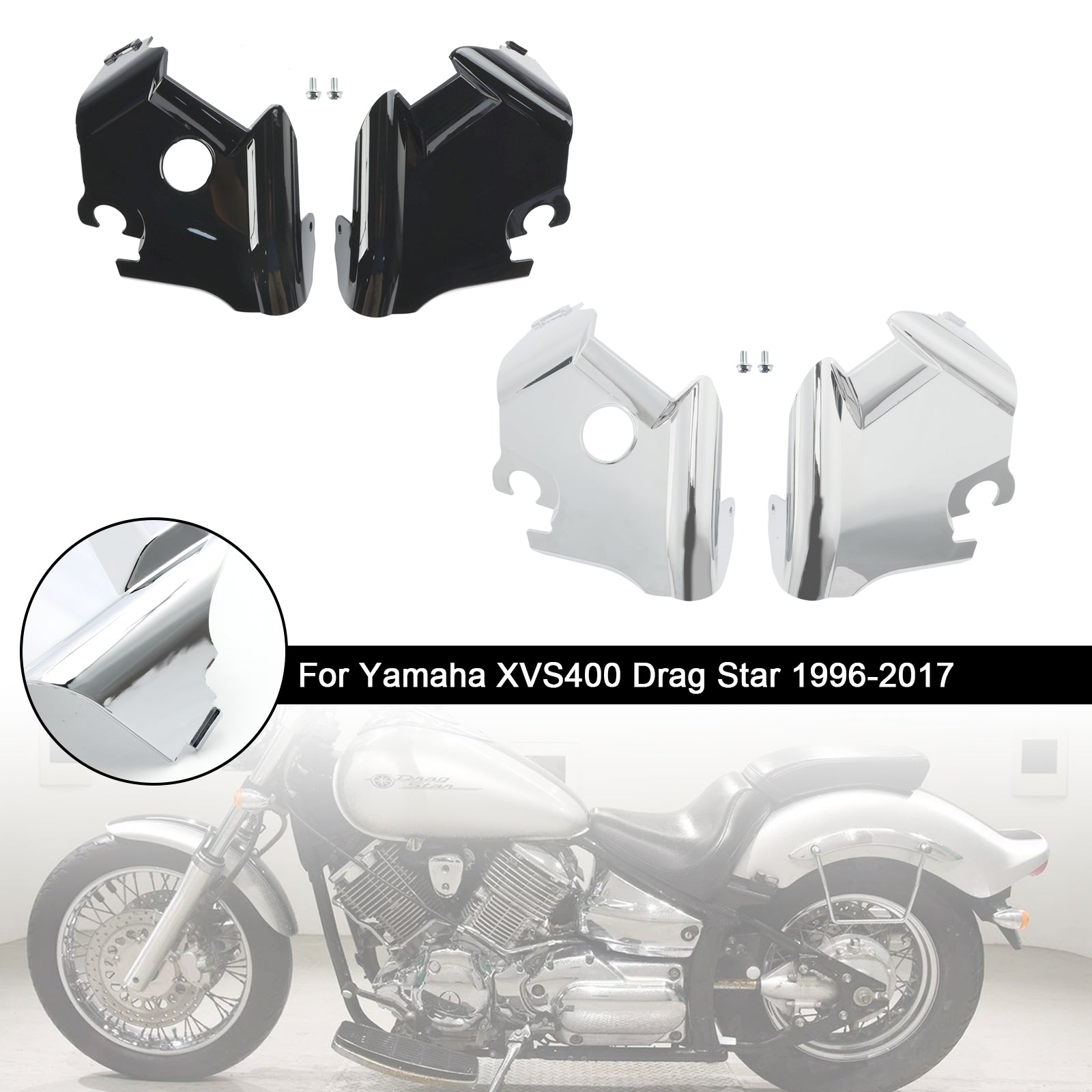 Fork Frame Neck Cover For Yamaha XVS400 XVS650 Drag Star V-Star 650 97-03