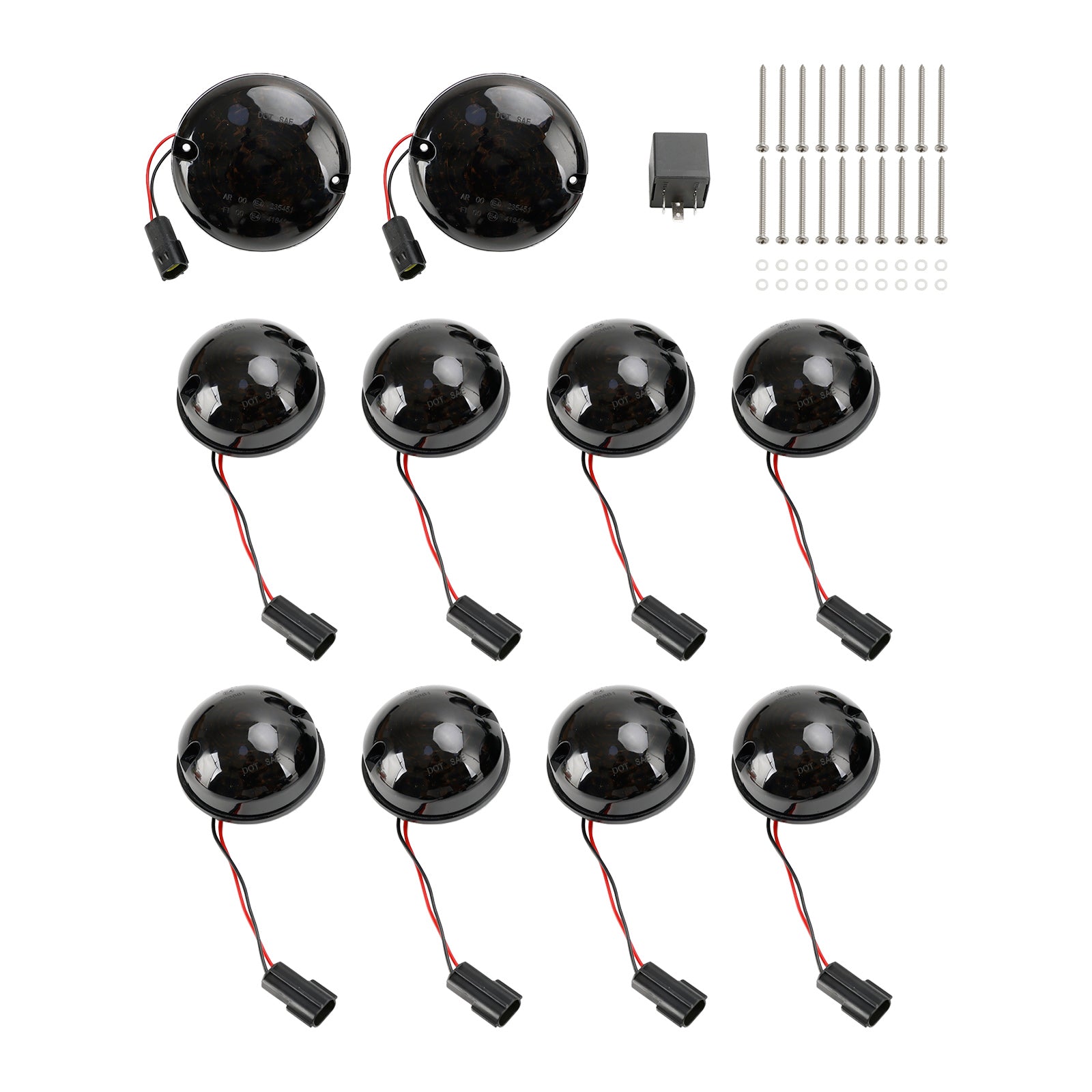 10PCS Smoke LED DRL Driving Daytime Fog Tail Lights Kit for Land Rover Defender