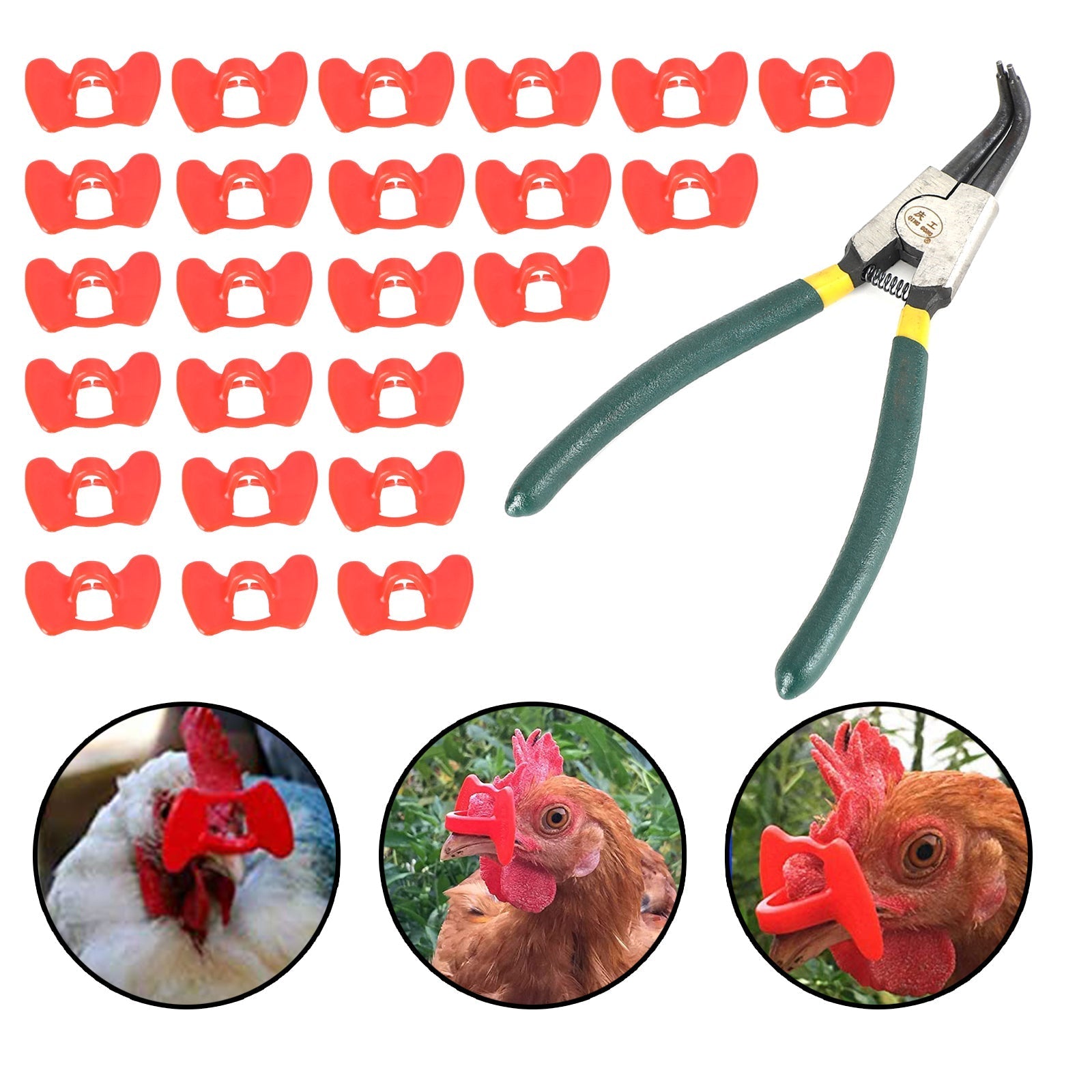 24Pcs Of Pheasant Poultry & Chicken Blinders With Pliers Peeper Vision Blocker