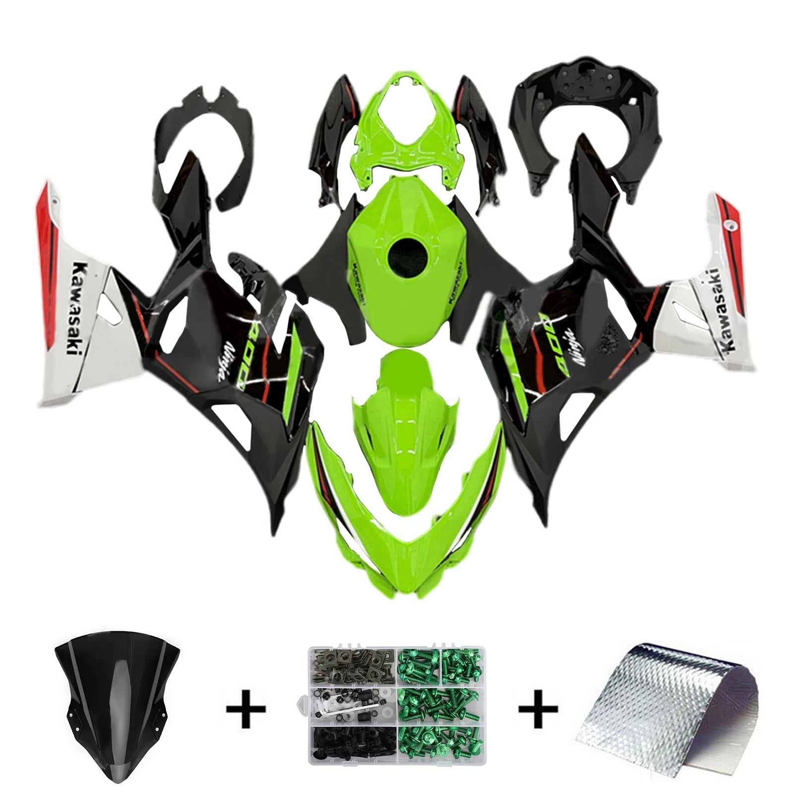 Amotopart Kawasaki EX400 Ninja400 2018-2024 Fairing Kit Bodywork Plastic ABS