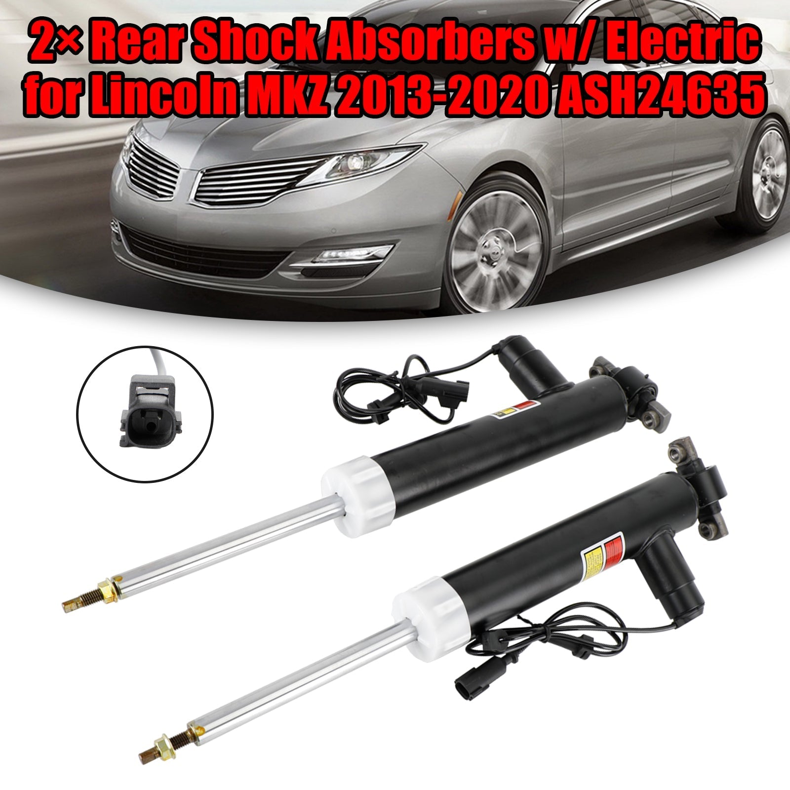 2x Lincoln MKZ 3.7L V6 Gas DOHC Rear Shock Absorbers w/ Electric ASH24635 Fedex Express