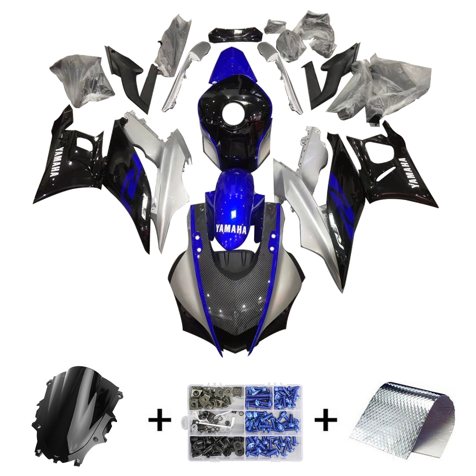 Amotopart Kit Carenado Yamaha YZF-R3 R25 2022-2023 Carrocería Plástico ABS