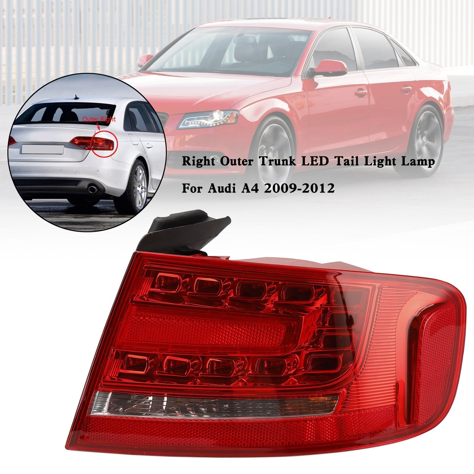 Audi A4 2009-2012 Right Outer Trunk LED Tail Light Lamp