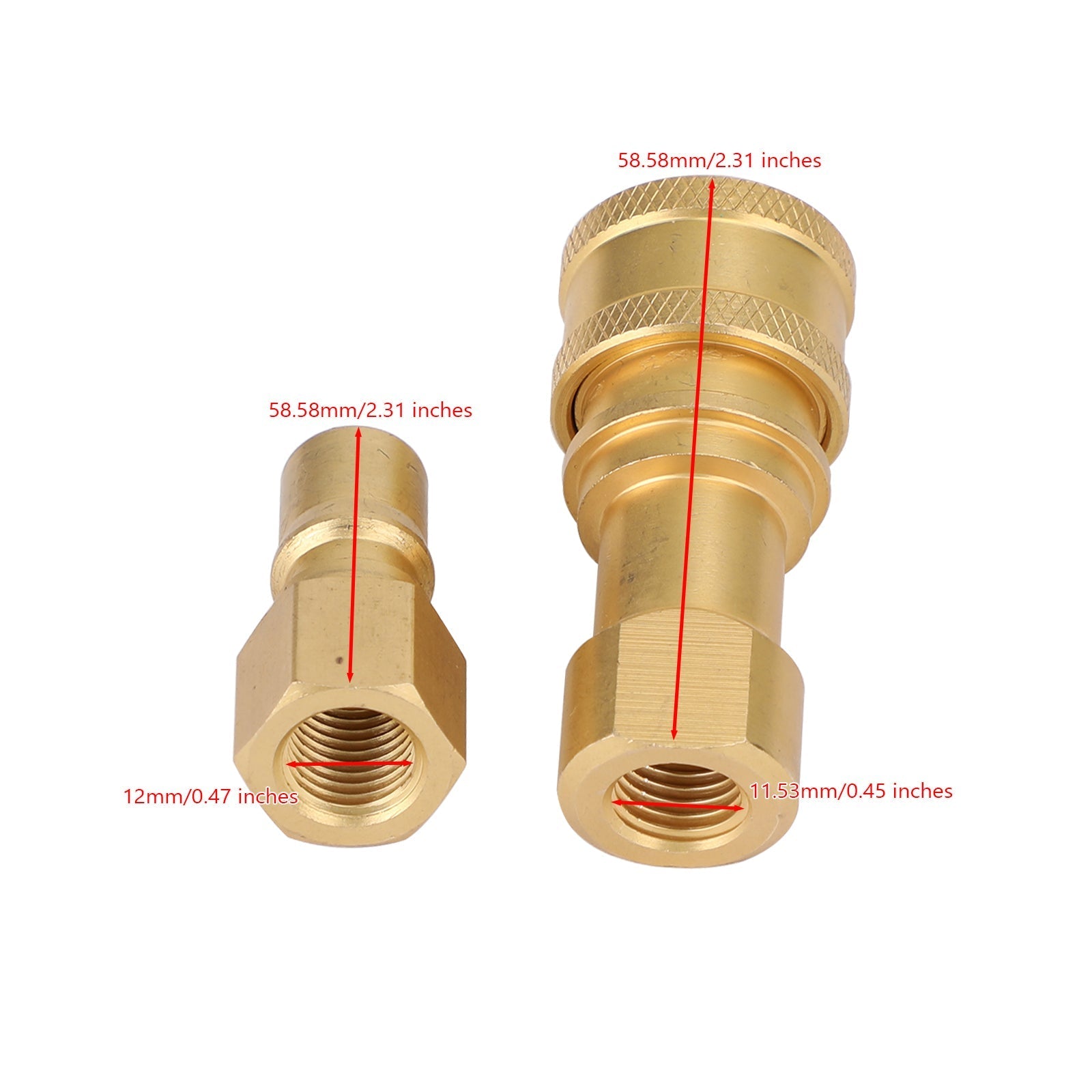 1 Sets 1/4" NPT ISO 7241-B Quick Disconnect Hydraulic Couplings/Couplers Brass