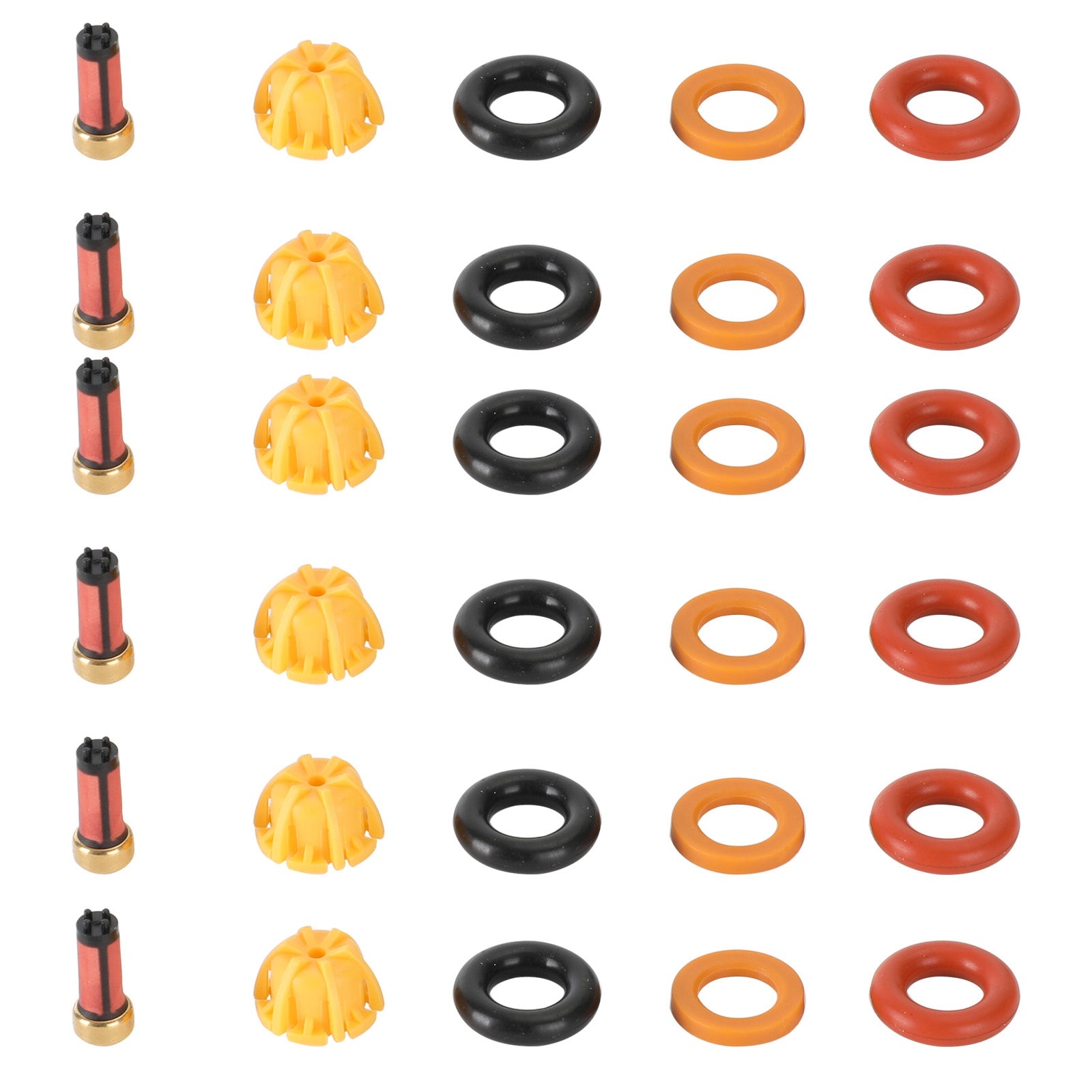 Juego de 6 sellos de reparación de inyectores de combustible para BMW M3/323is/325is/525i E36/E34/M50/S50 genérico