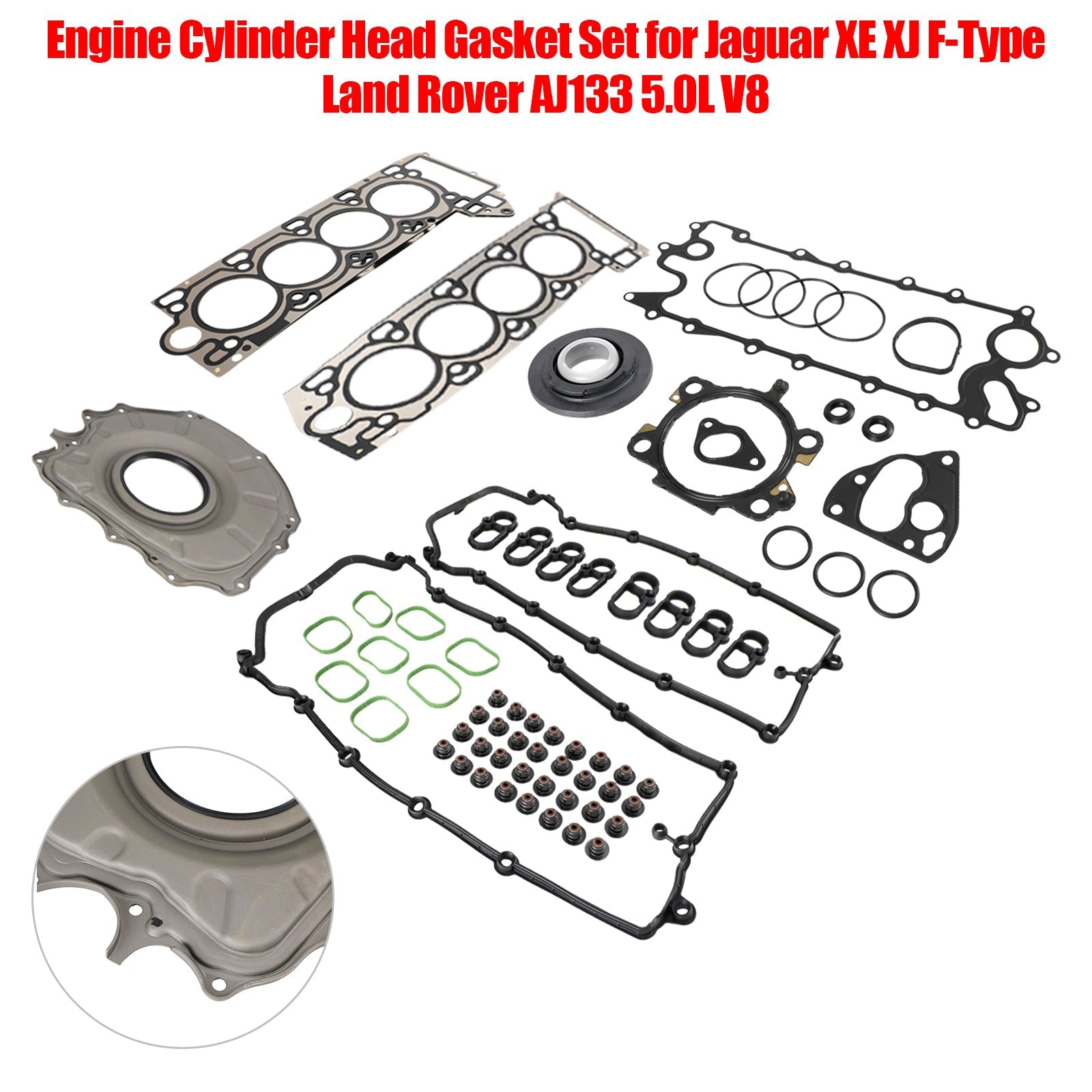 2010-2015 Jaguar XFR XK XKR 5.0T AJ133 Engine Cylinder Head Gasket Set LR078819 LR011995 LR010706