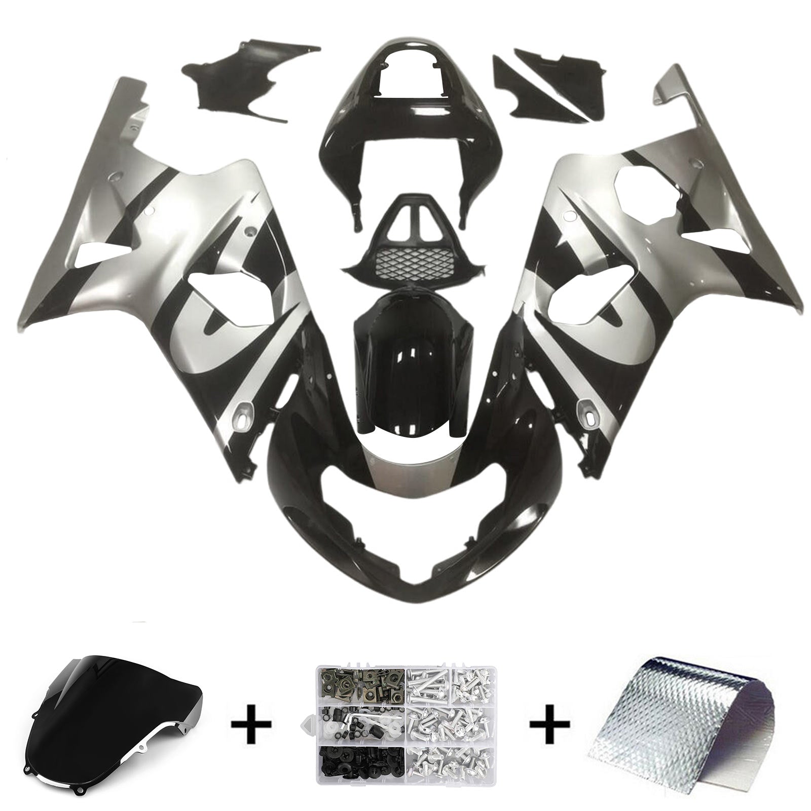 Amotopart Suzuki GSXR1000 2000-2002 K1 K2 Fairing Kit Bodywork Plastic ABS