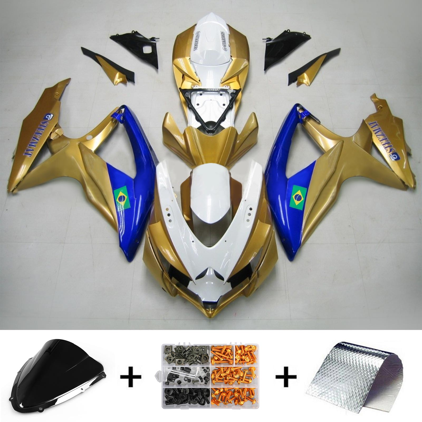 Amotopart Suzuki GSXR 600/750 2008-2010 K8 Fairing Kit Bodywork Plastic ABS