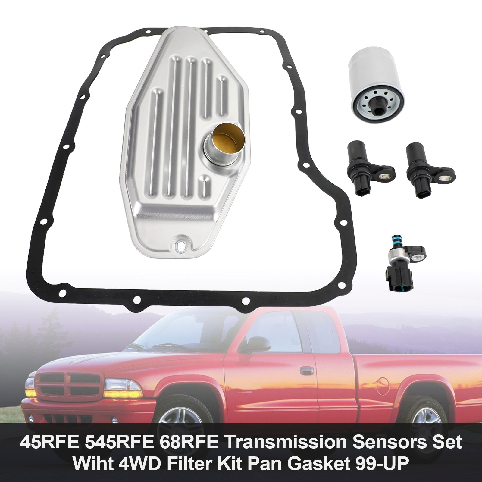 Juego de sensores de transmisión Jeep Liberty 45RFE 545RFE 68RFE 2002-2007 con junta de filtro 4WD