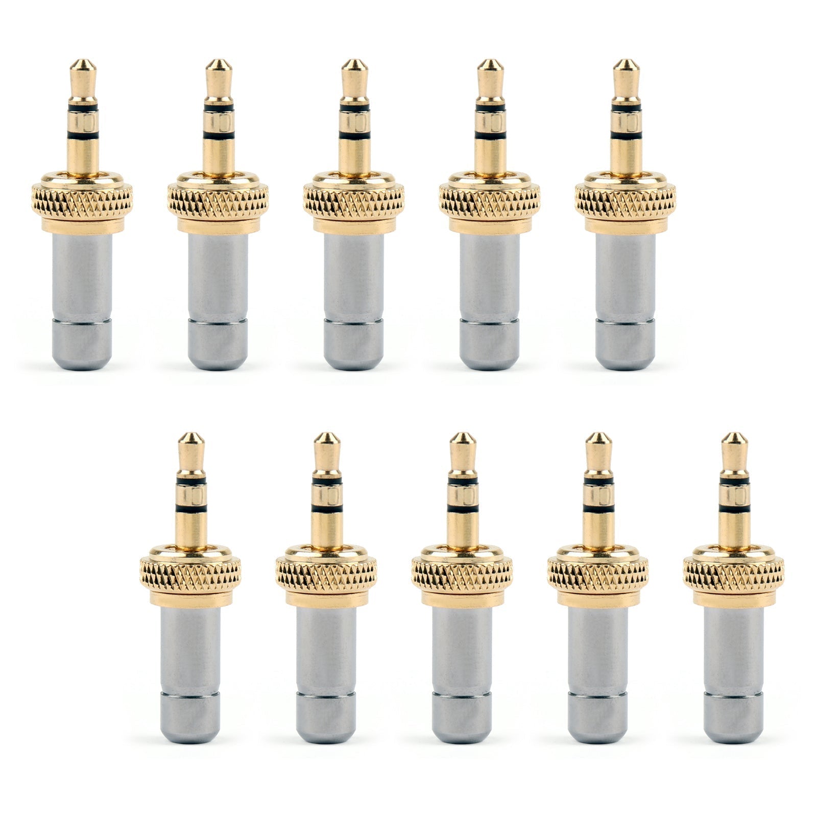 10x Mini 3.5mm Screw Locking Stereo Jack Plug Gold Plated 3.7mm For Sennheiser CA Market