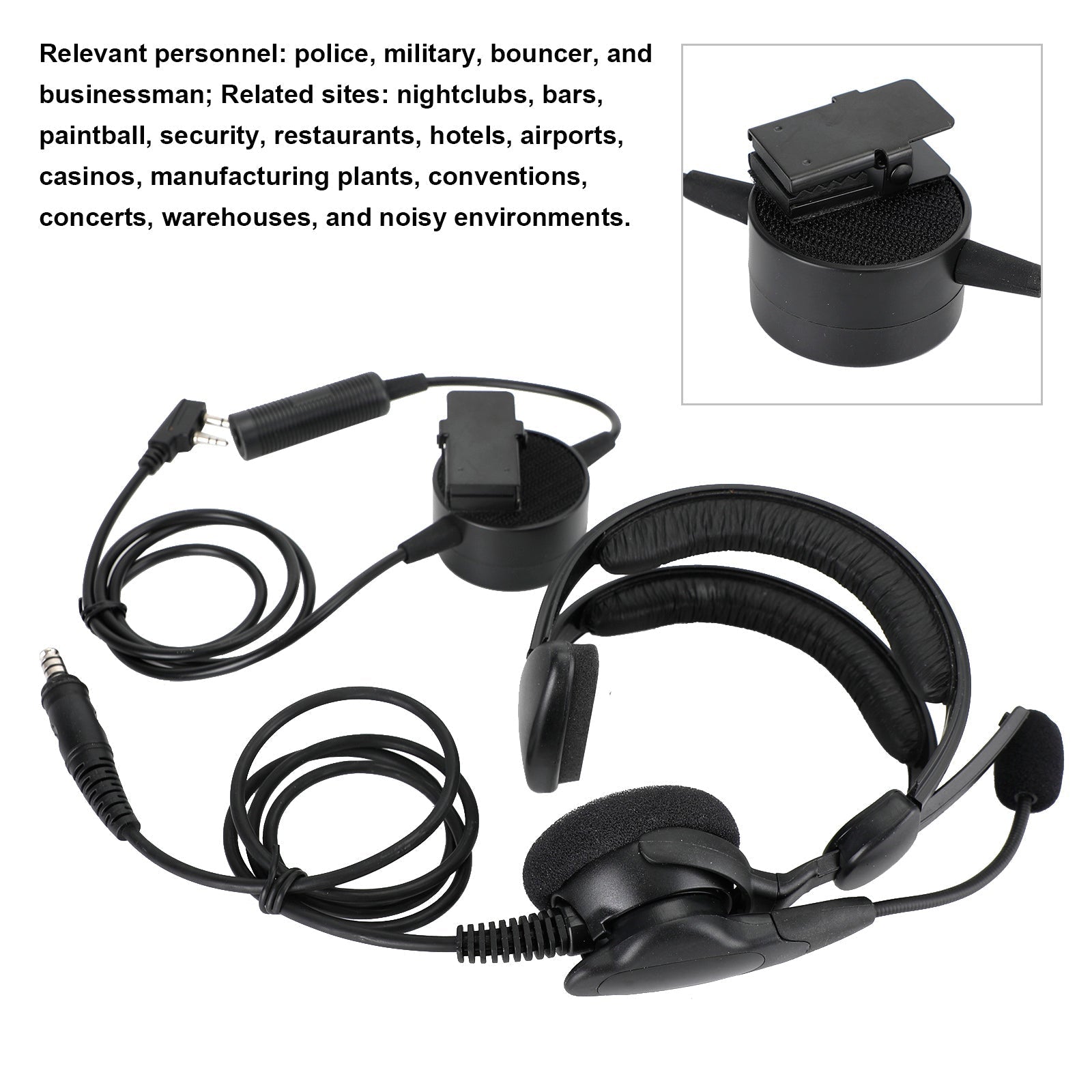 Z-Tactical PTT TCI Walkie Talkie Headset Waterproof Round For TK-308 TK-320