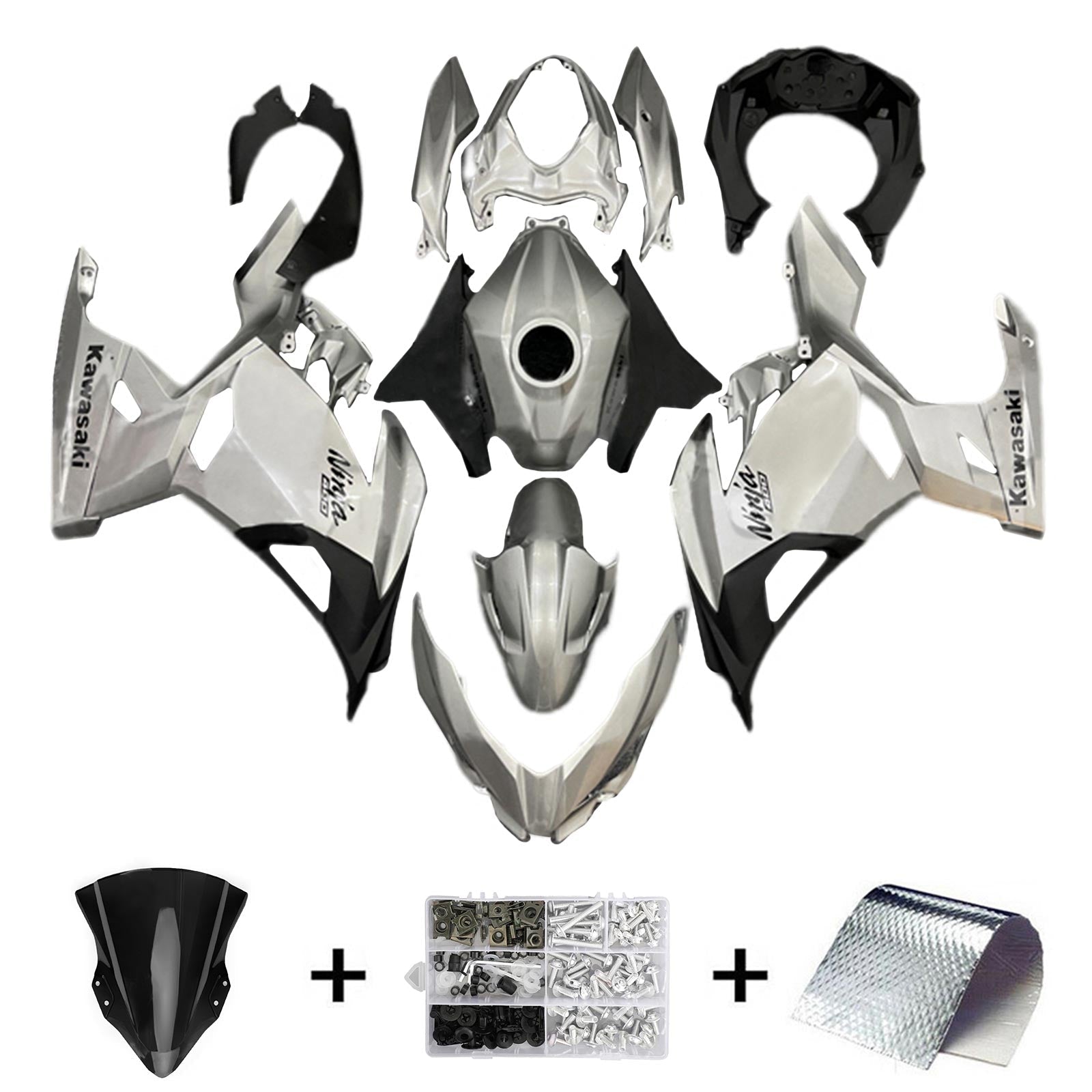 Amotopart Kawasaki EX400 Ninja400 2018-2024 Fairing Kit Bodywork Plastic ABS