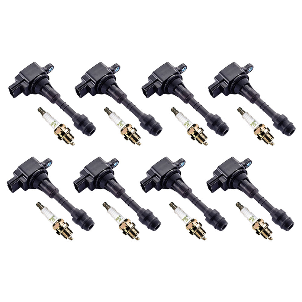 2004-2015 Nissan Titan V8 5.6L (excluding Flex Fuel) 8x Ignition Coils +Spark Plugs UF510 Fedex Express