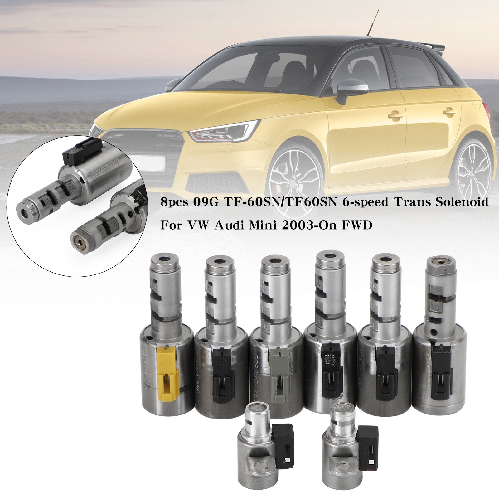 Volkswagen Beatles 2003-2010 1.8L 1.9L 2.0L 2.5L 6 velocidades FWD 8 piezas 09G TF-60SN/TF60SN 6 velocidades Trans solenoide