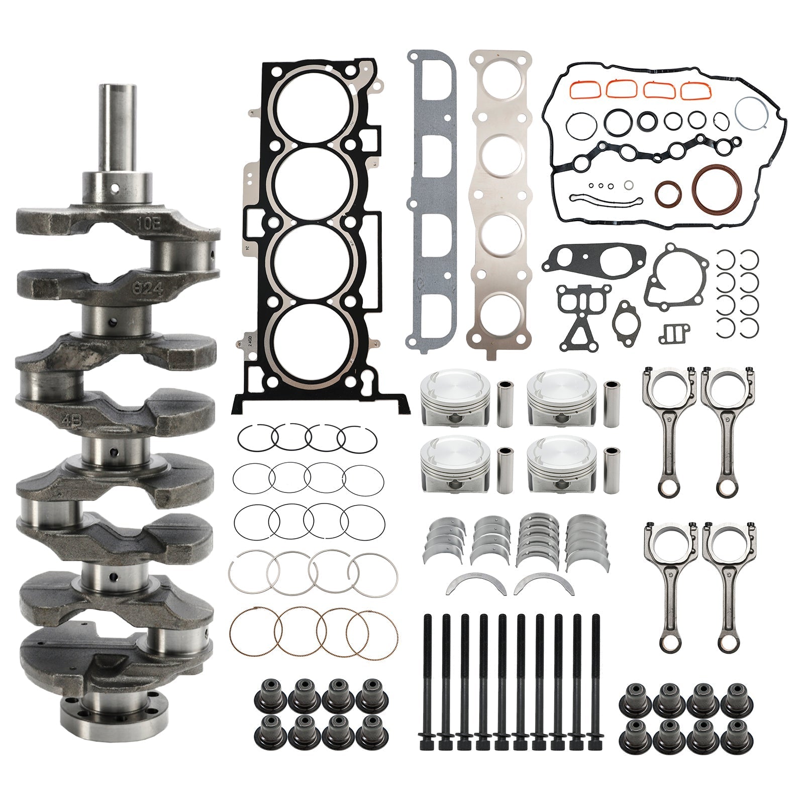G4KE 2.4L Engine Overhaul Rebuild Kit & Crankshaft & Con Rods for Hyundai Grandeur TG 2008-2011