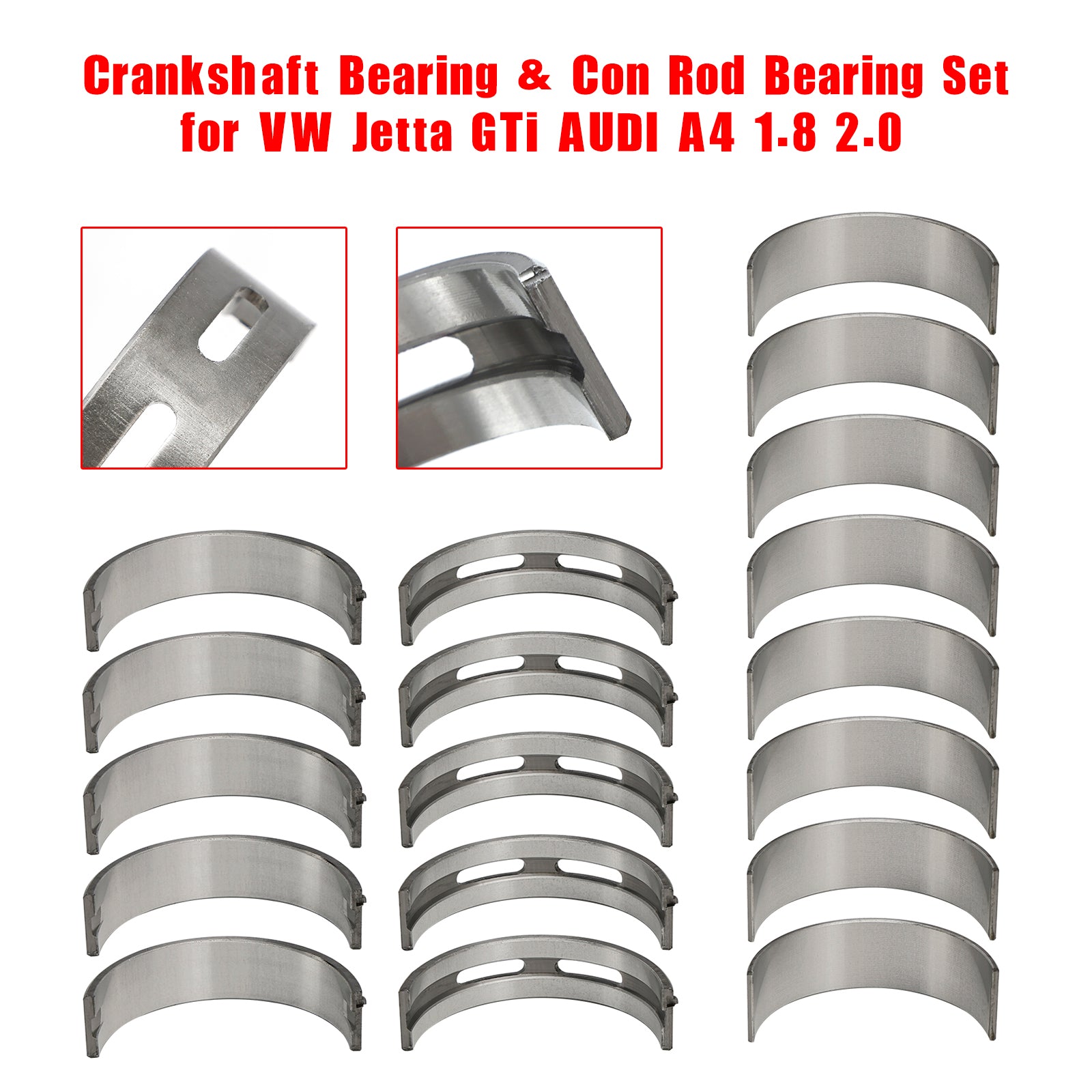 Crankshaft Bearing & Con Rod Bearing Set for VW Jetta GTi AUDI A4 1.8 2.0