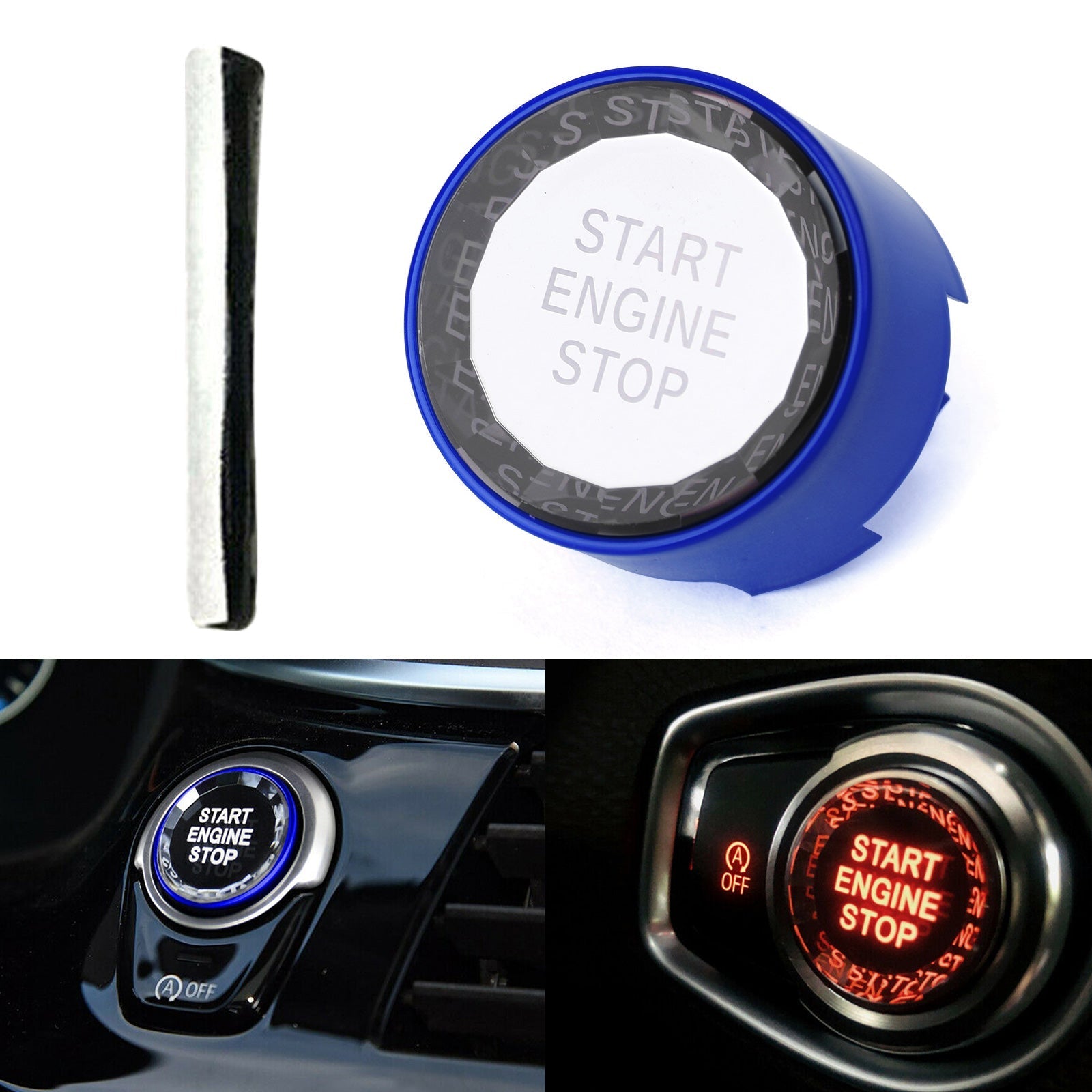 Engine Start Stop Switch Button Cover For BMW F Chassis F30 F31 F20 F21 Crystal