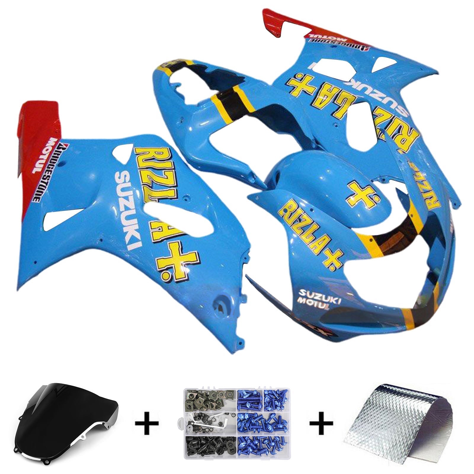 Amotopart Suzuki GSXR1000 2000-2002 K1 K2 Fairing Kit Bodywork Plastic ABS