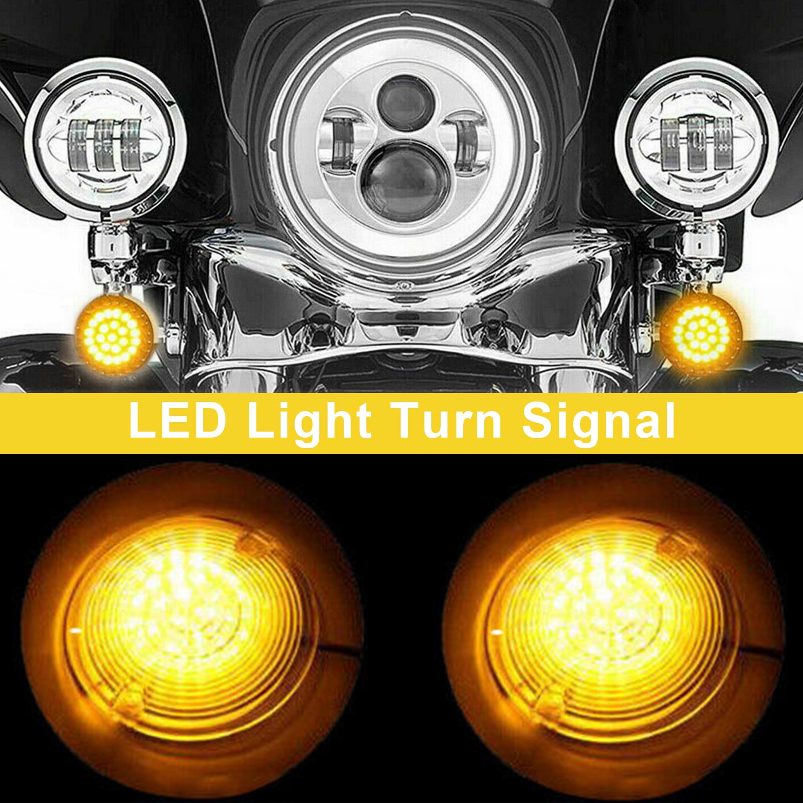 1156 Rear LED Turn Signal Insert Lights for Dyna Touring Street Road Glide 883 Generic