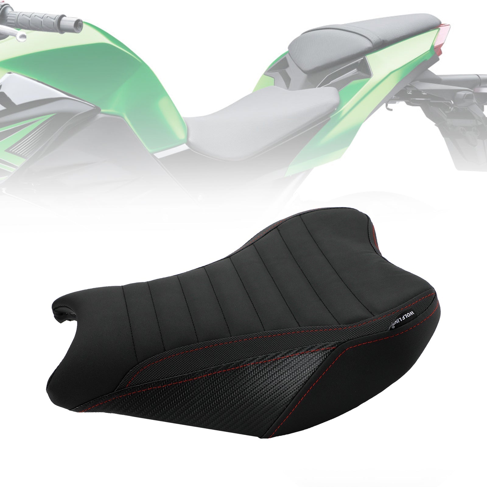 Rider Passenger Seat Front Rear Cushion Green Fit For Kawasaki Ninja Z900 17-24