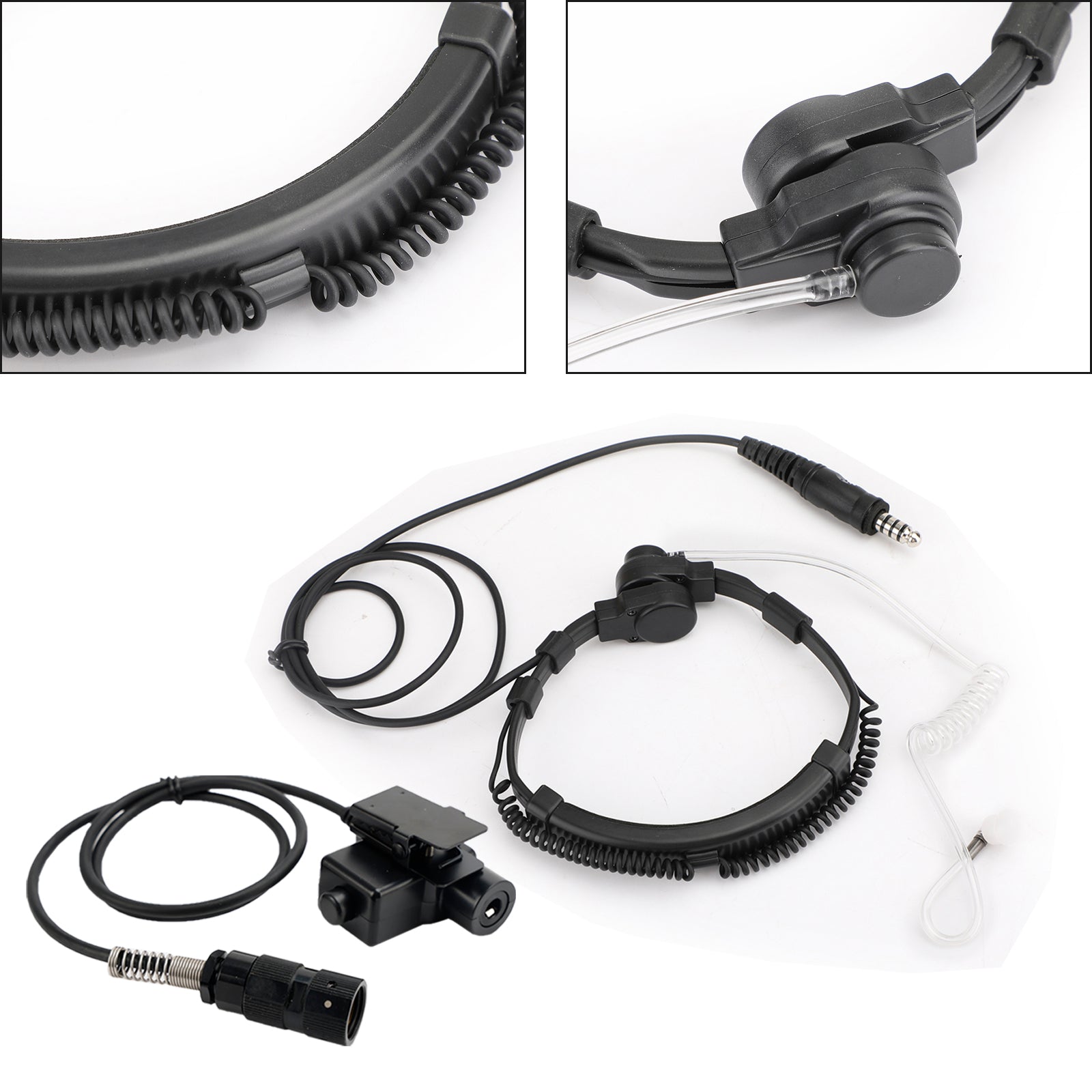 7.1mm Big Plug Tactical Throat Mic Headset For AN/PRC-152 AN/PRC-148 U329 Radio