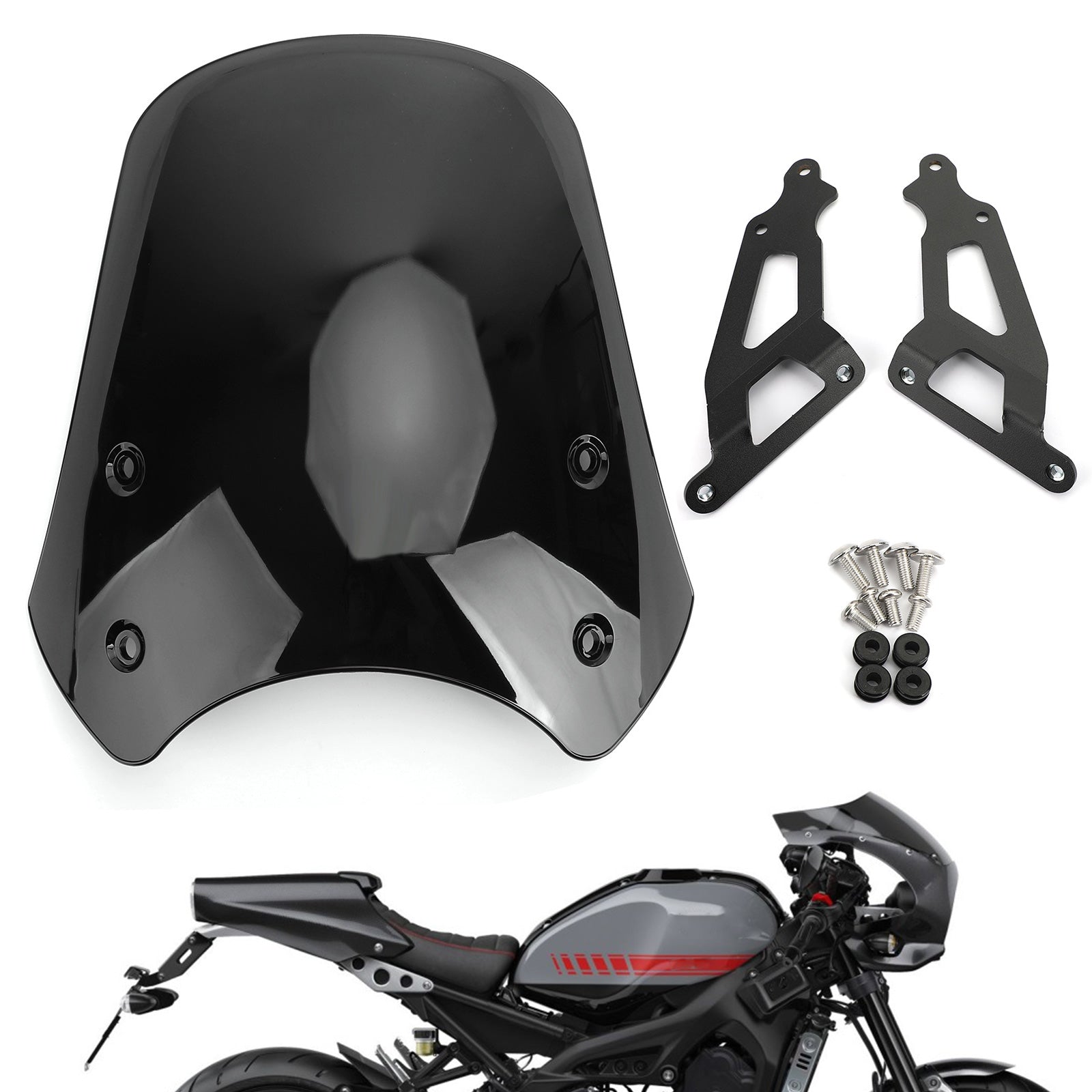 Parabrisas Parabrisas Para Yamaha XSR900 2016-2019 Negro Genérico