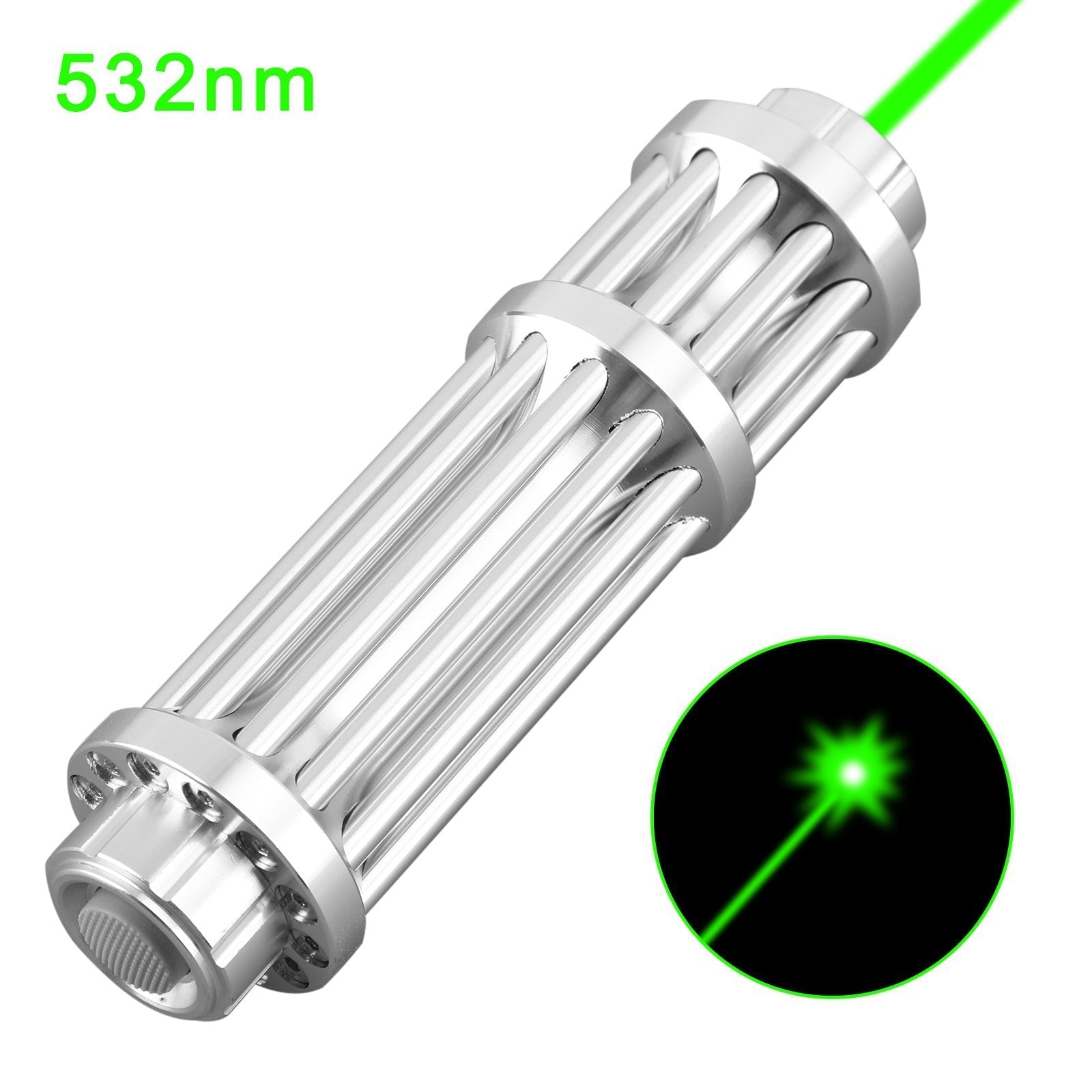 20 Miles High Power Green 1MW 532nm Laser Pointer Militar Burning Beam Light