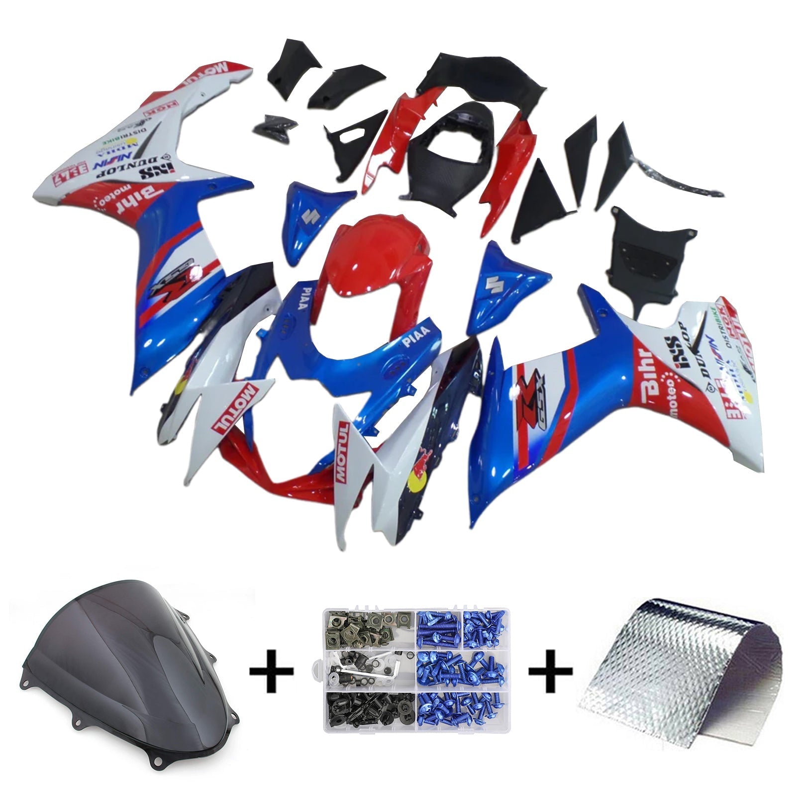 Amotopart Suzuki GSXR 600/750 2011-2024 K11 Fairing Kit Bodywork Plastic ABS